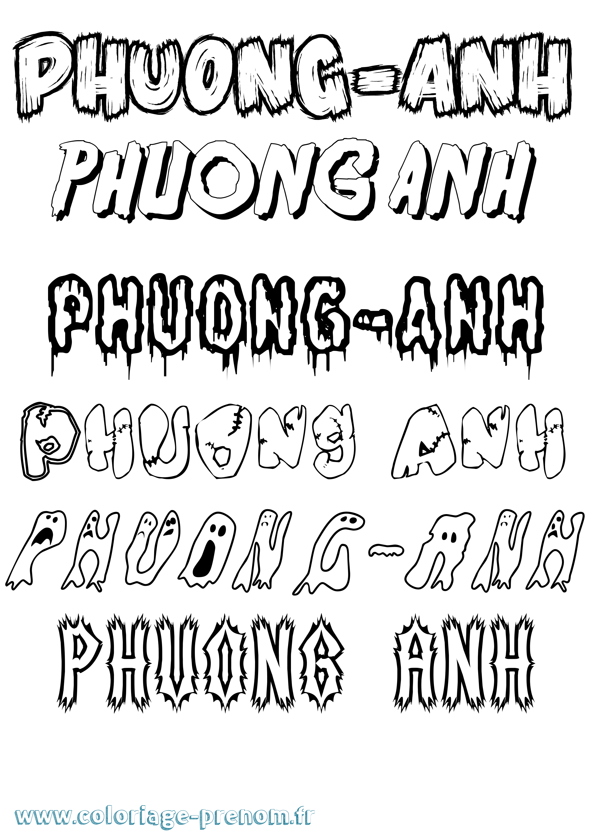Coloriage Phuong-Anh Frisson Coloriage prénom Phuong-Anh Frisson