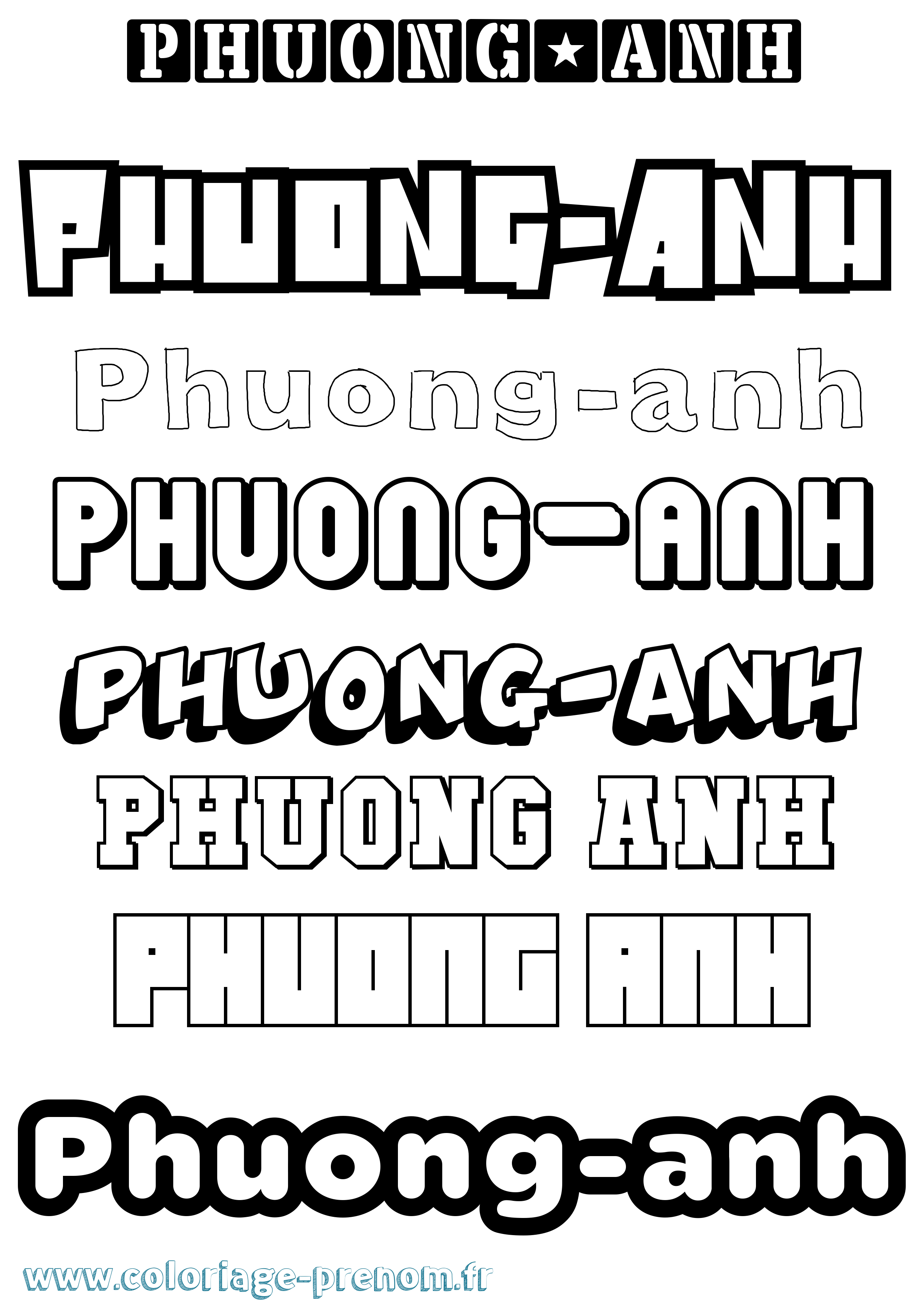 Coloriage Phuong-Anh Simple Coloriage prénom Phuong-Anh Simple