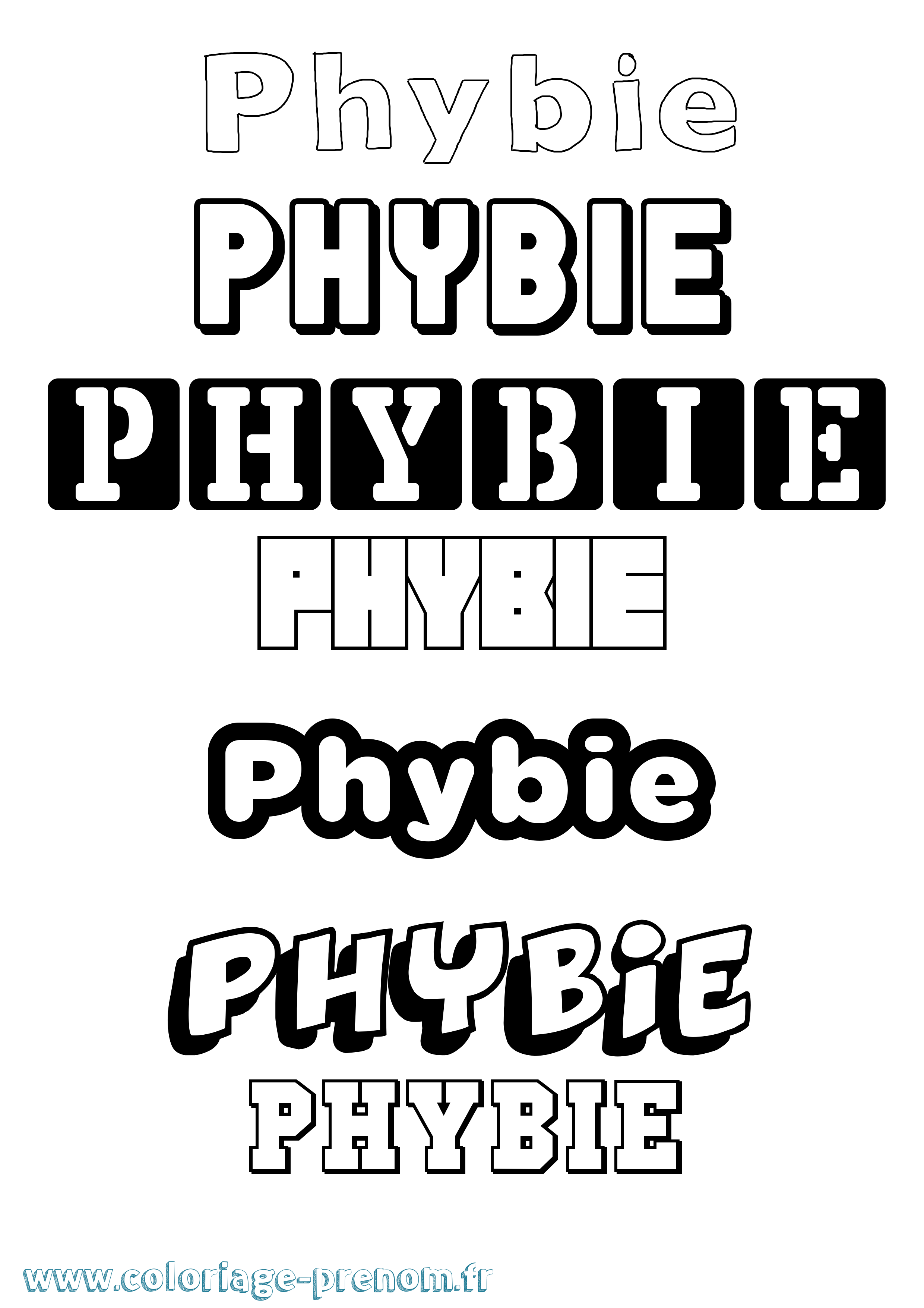 Coloriage Phybie Simple Coloriage prénom Phybie Simple