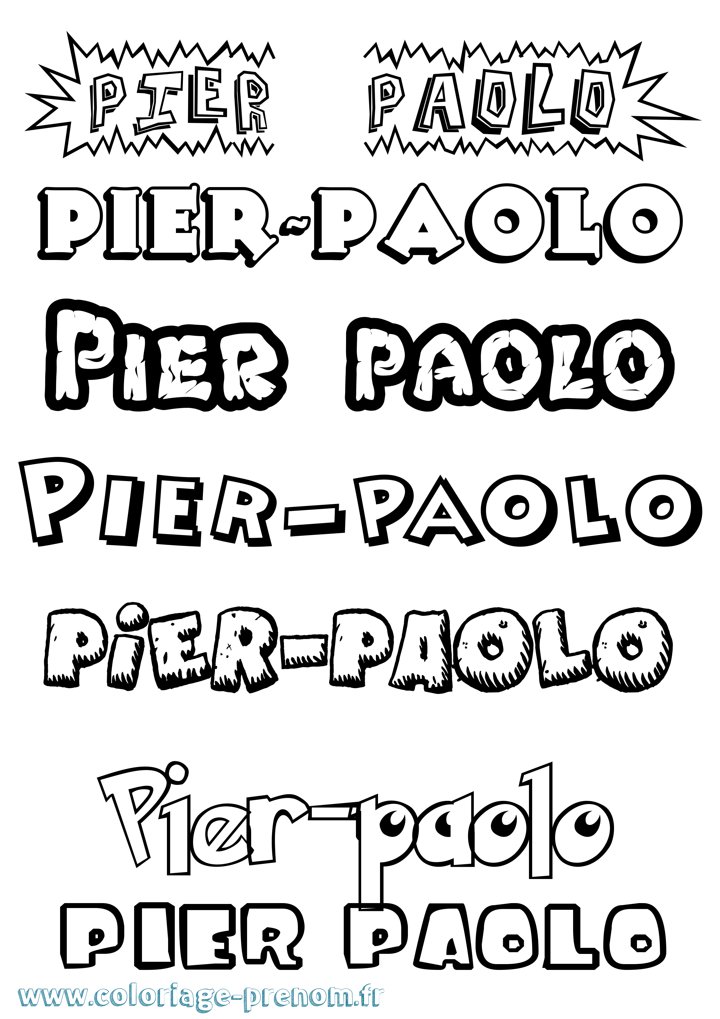 Coloriage Pier-Paolo Dessin Animé Coloriage prénom Pier-Paolo Dessin Animé