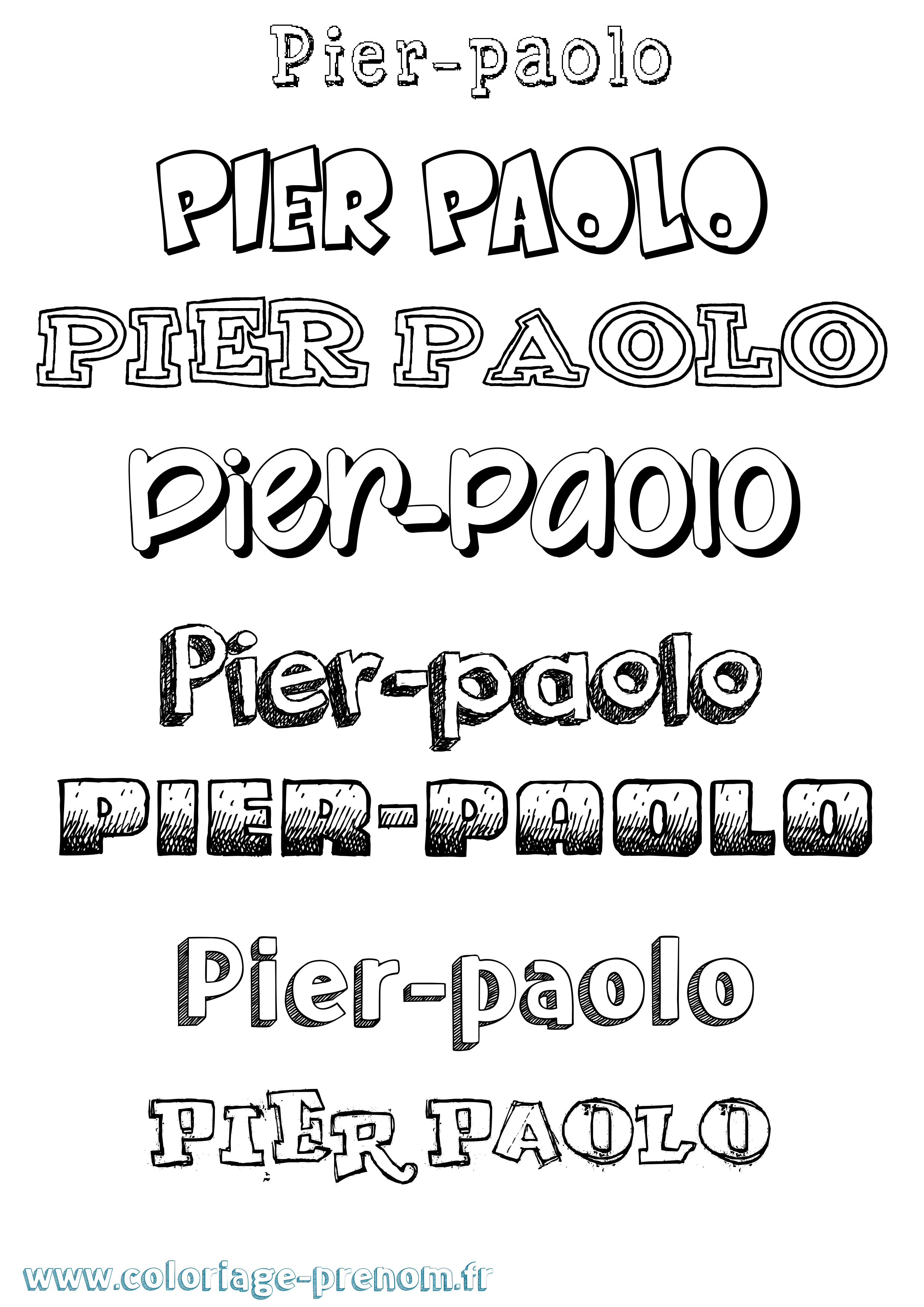 Coloriage Pier-Paolo Dessiné Coloriage prénom Pier-Paolo Dessiné