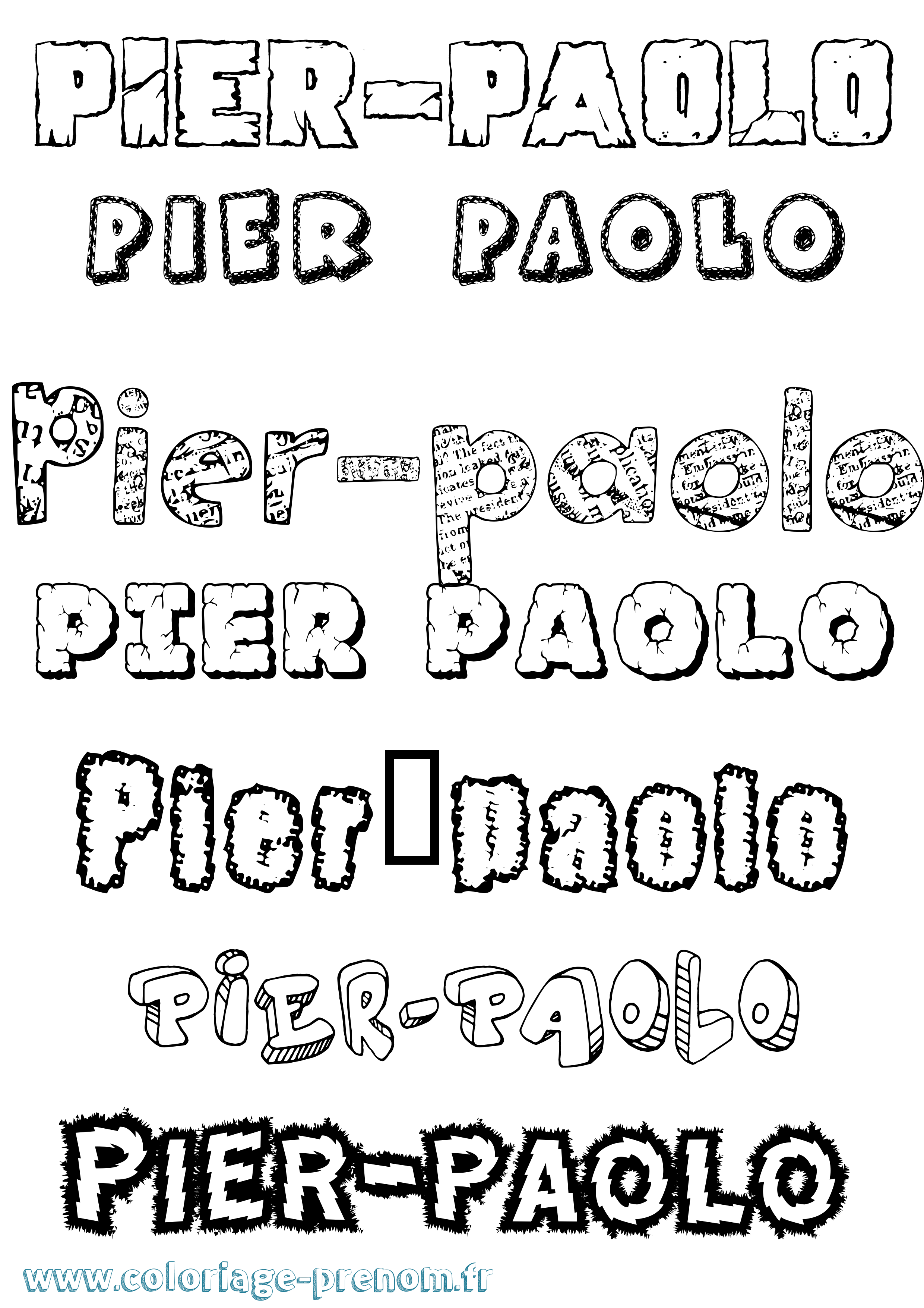Coloriage Pier-Paolo Destructuré Coloriage prénom Pier-Paolo Destructuré