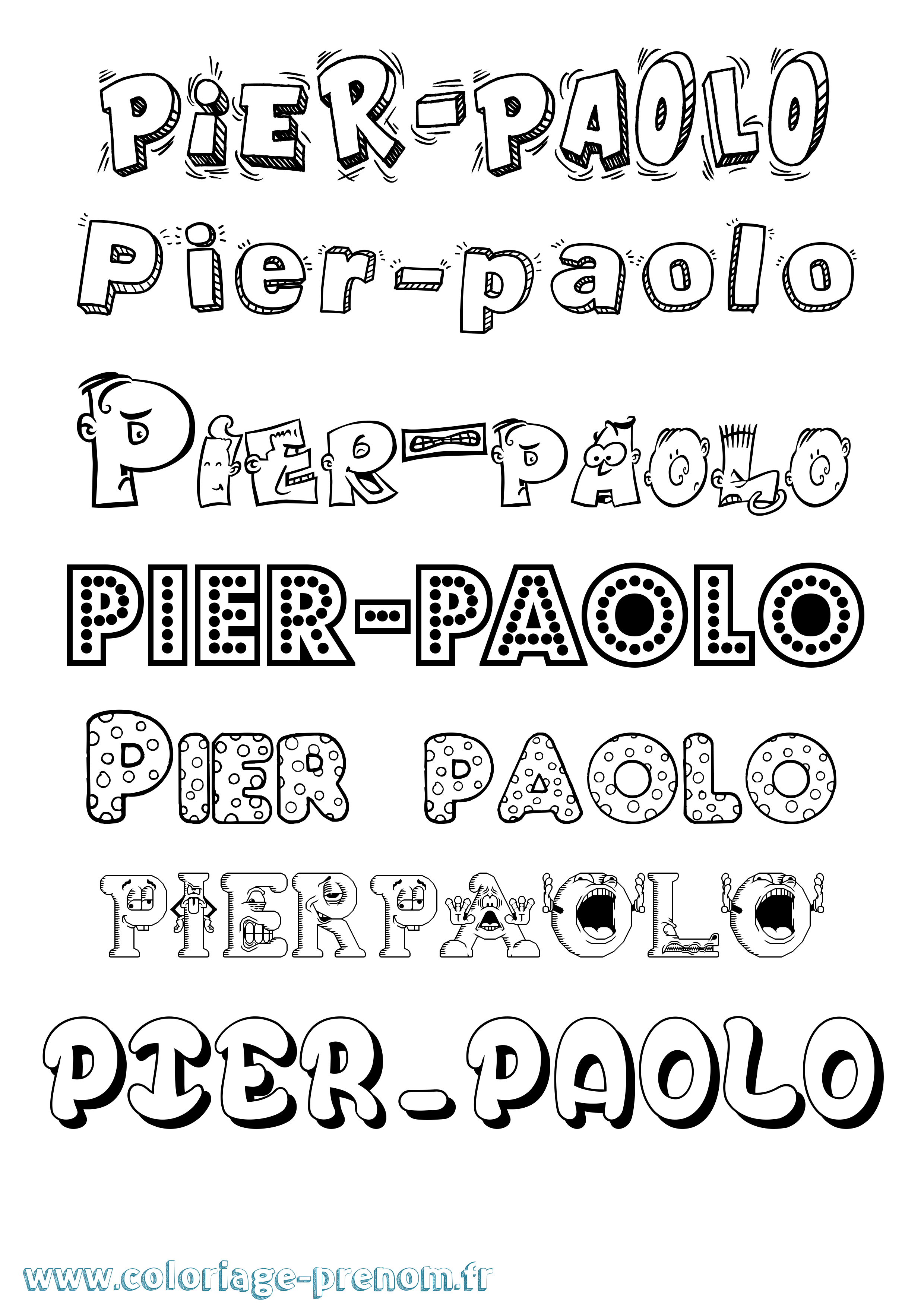 Coloriage Pier-Paolo Fun Coloriage prénom Pier-Paolo Fun