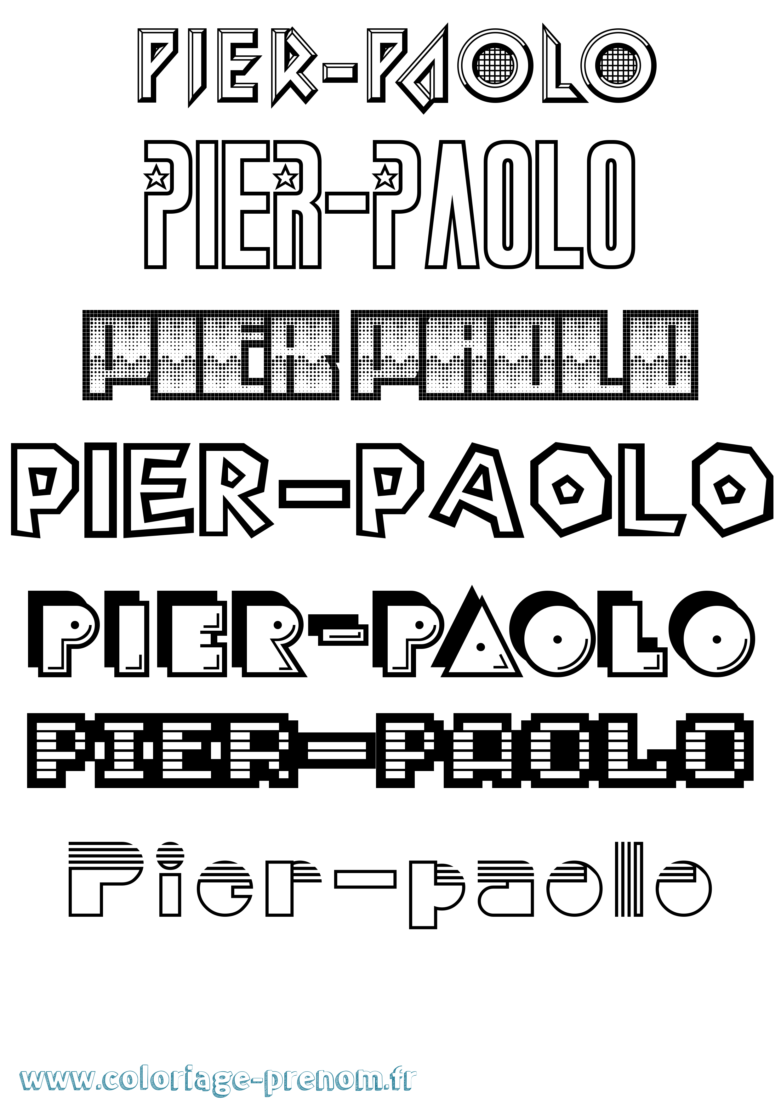 Coloriage Pier-Paolo Jeux Vidéos Coloriage prénom Pier-Paolo Jeux Vidéos