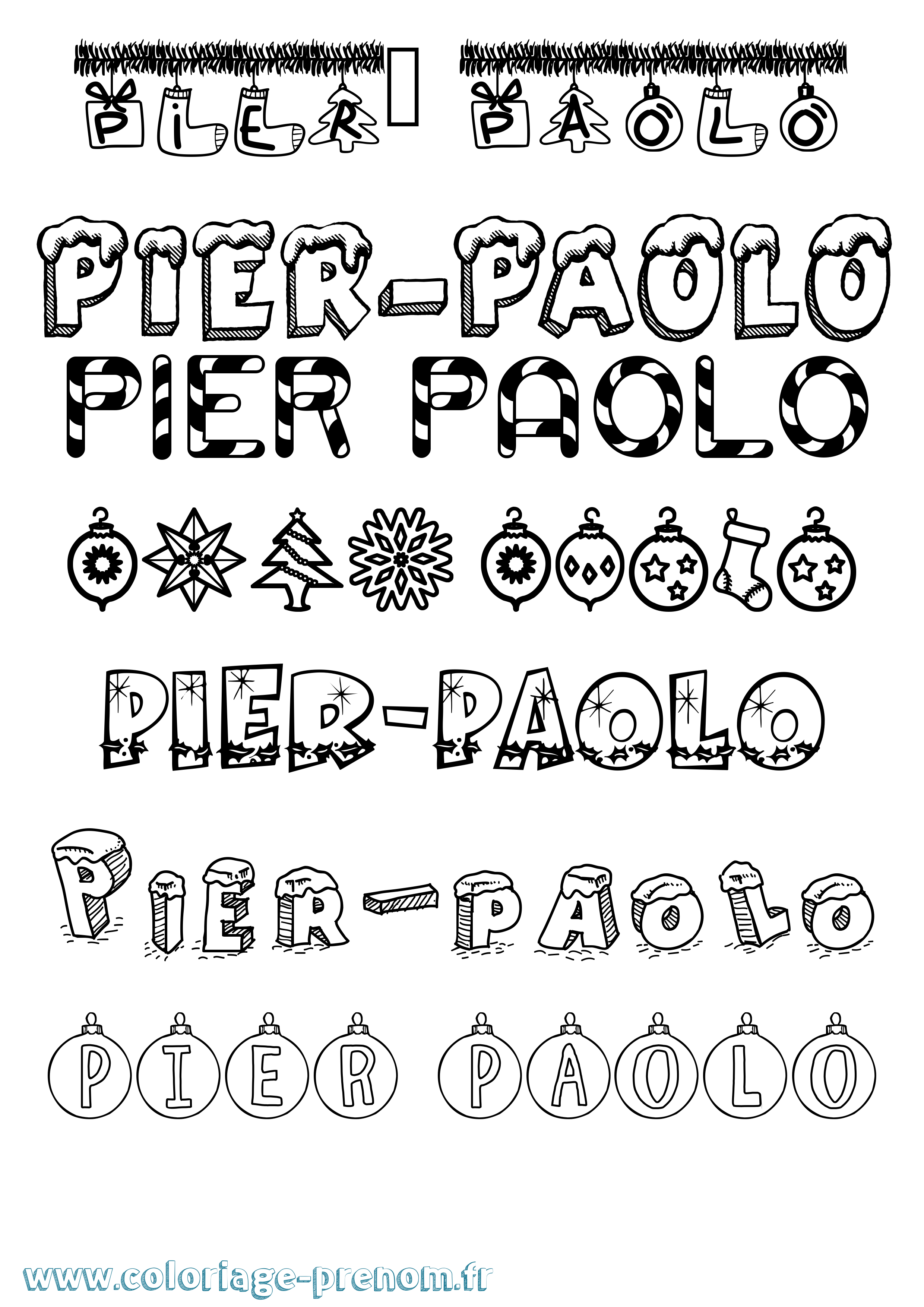 Coloriage Pier-Paolo Noël Coloriage prénom Pier-Paolo Noël