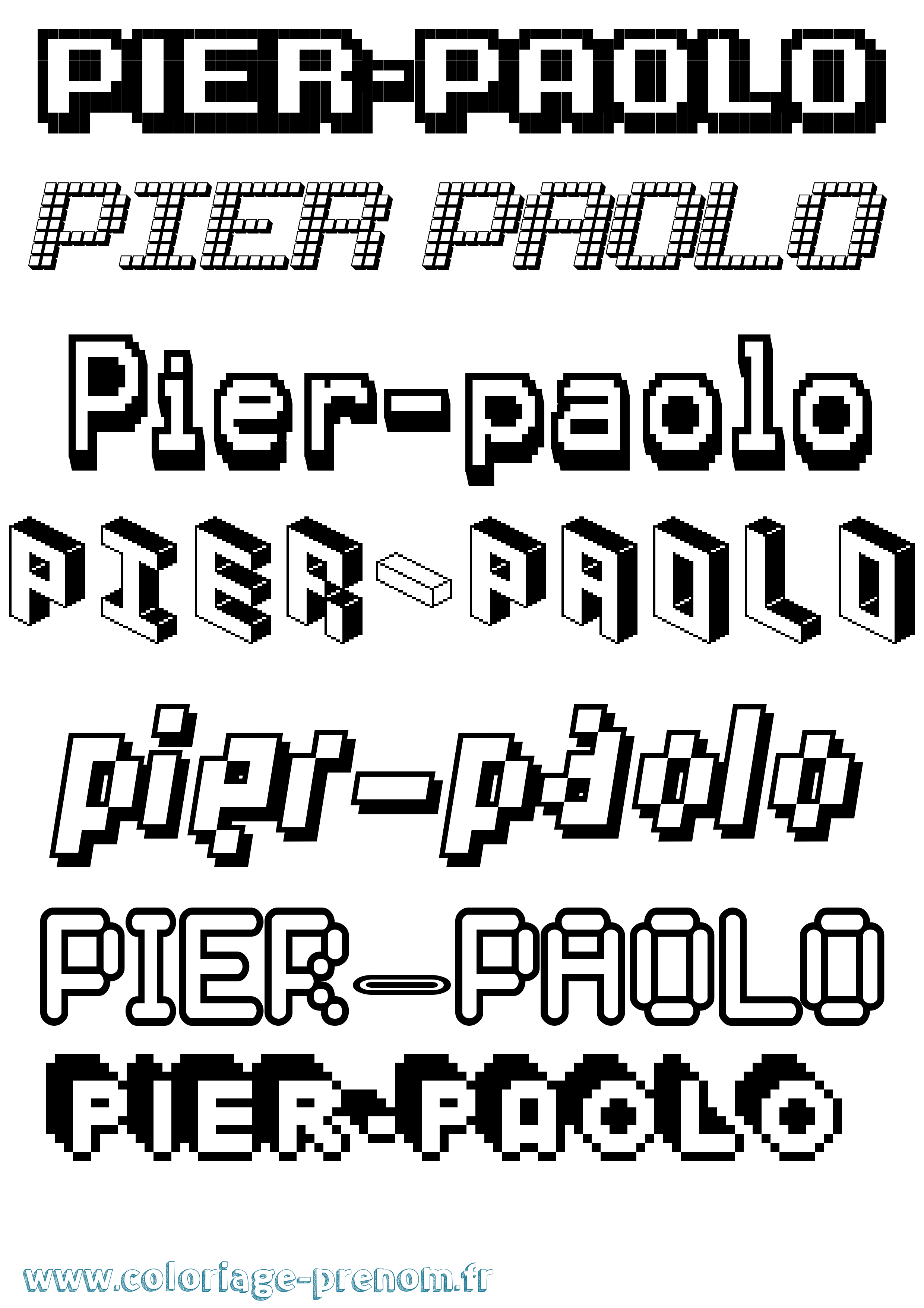Coloriage Pier-Paolo Pixel Coloriage prénom Pier-Paolo Pixel