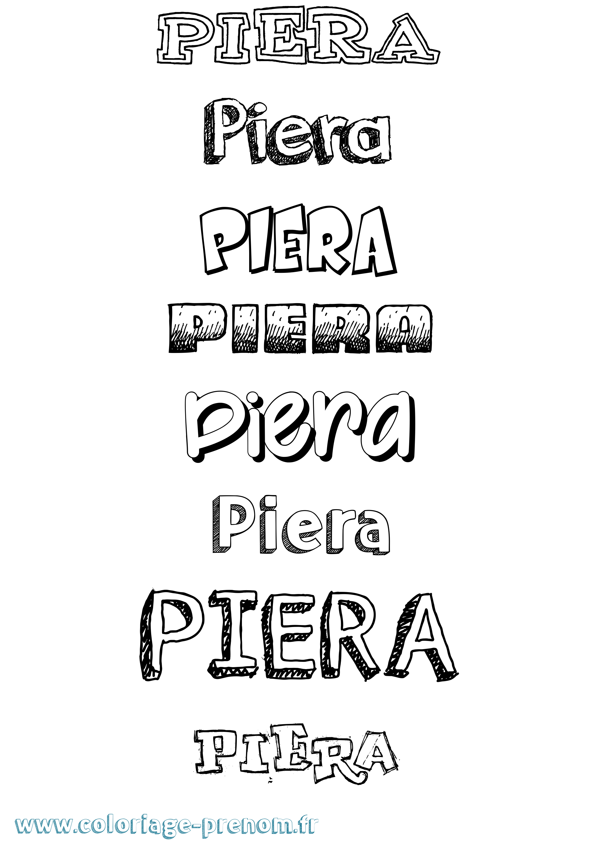 Coloriage Piera Dessiné Coloriage prénom Piera Dessiné