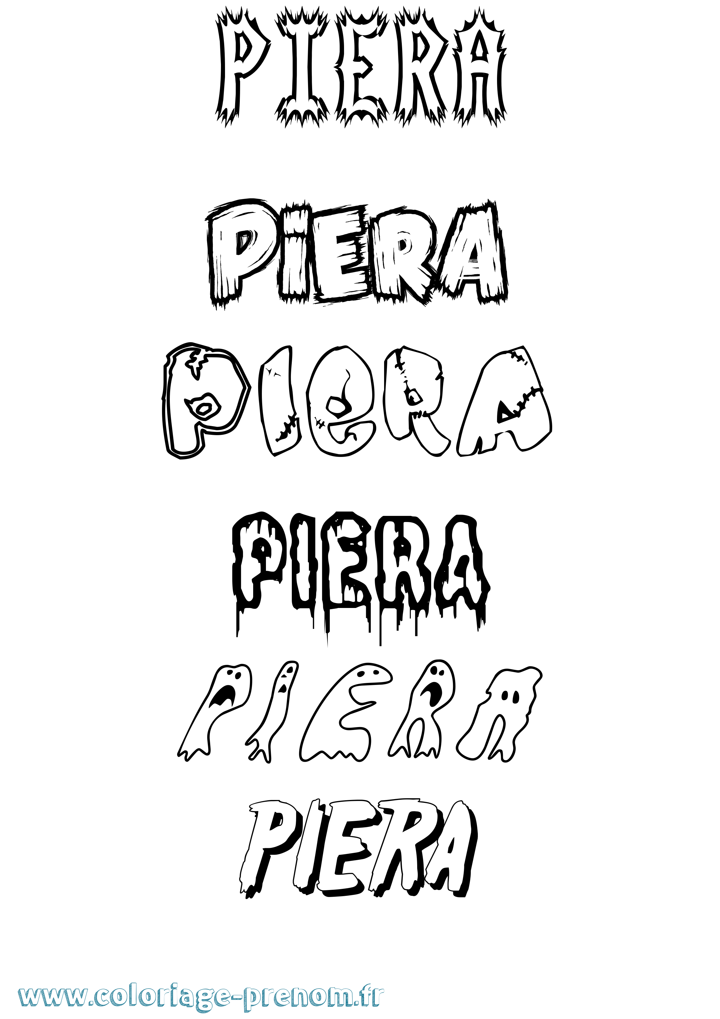Coloriage Piera Frisson Coloriage prénom Piera Frisson