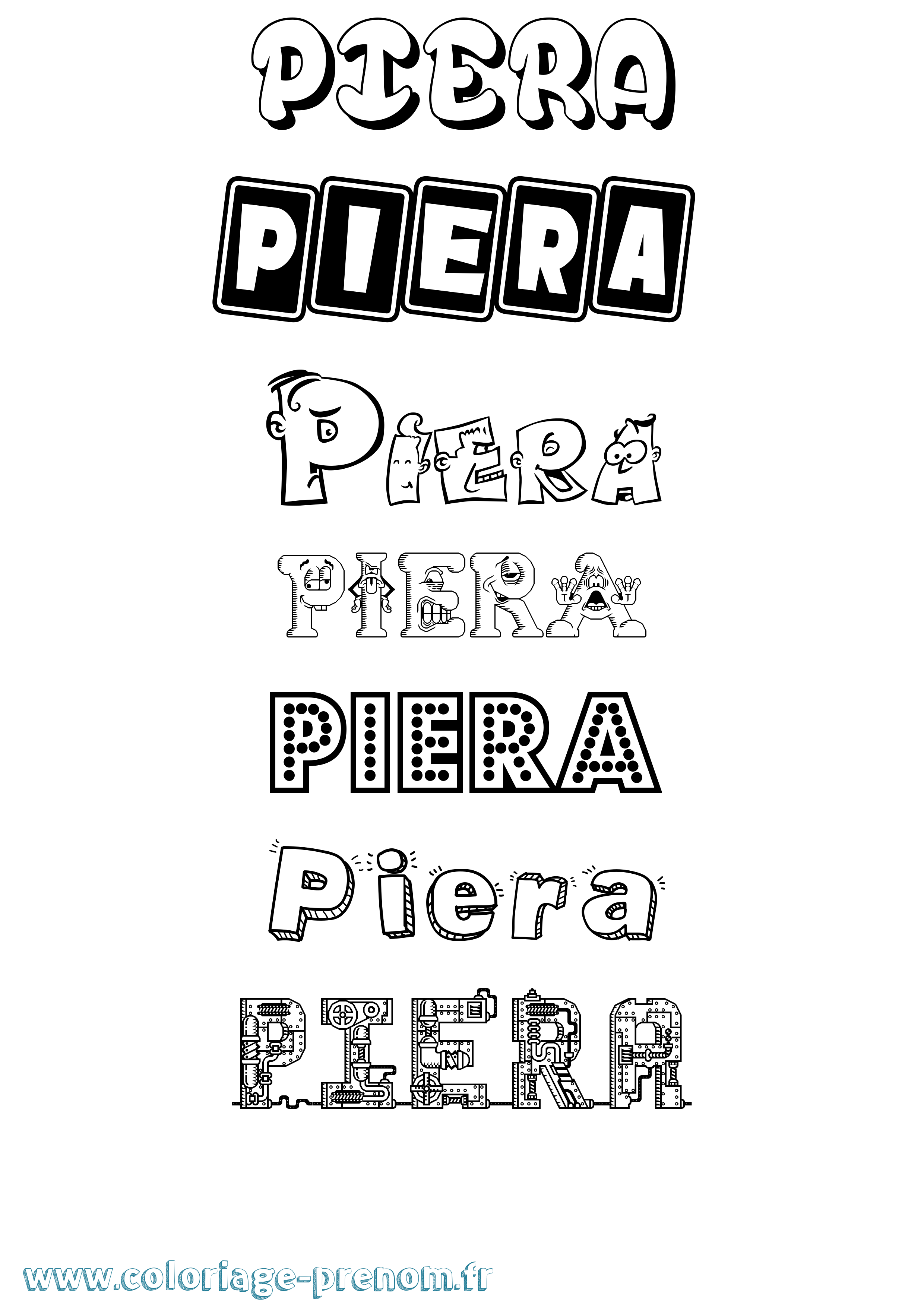 Coloriage Piera Fun Coloriage prénom Piera Fun