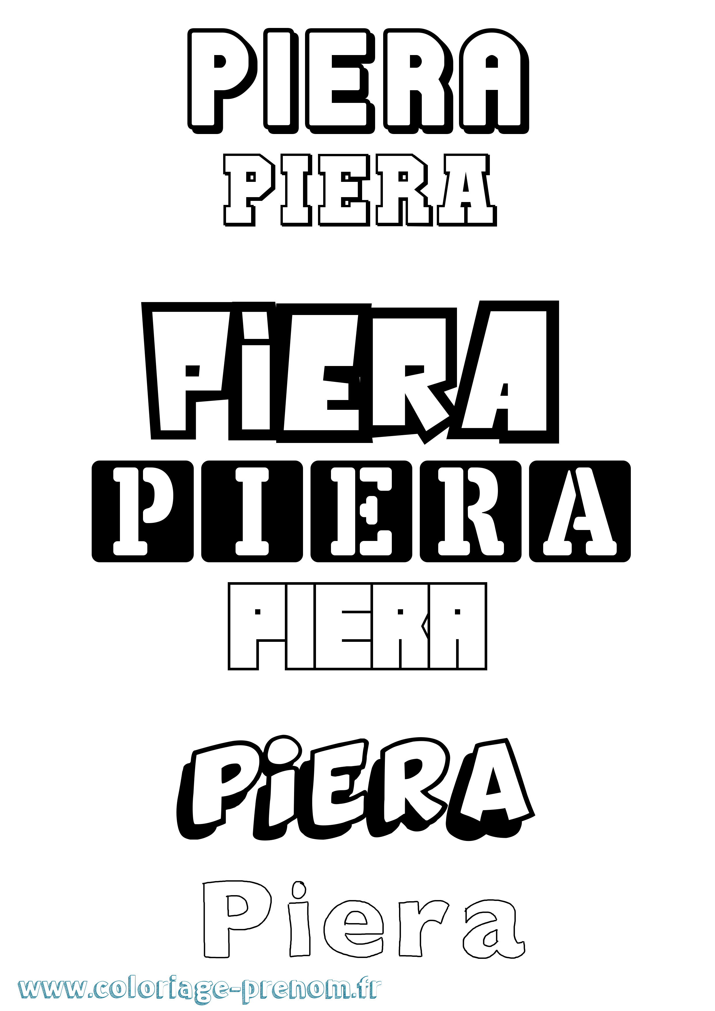 Coloriage Piera Simple Coloriage prénom Piera Simple