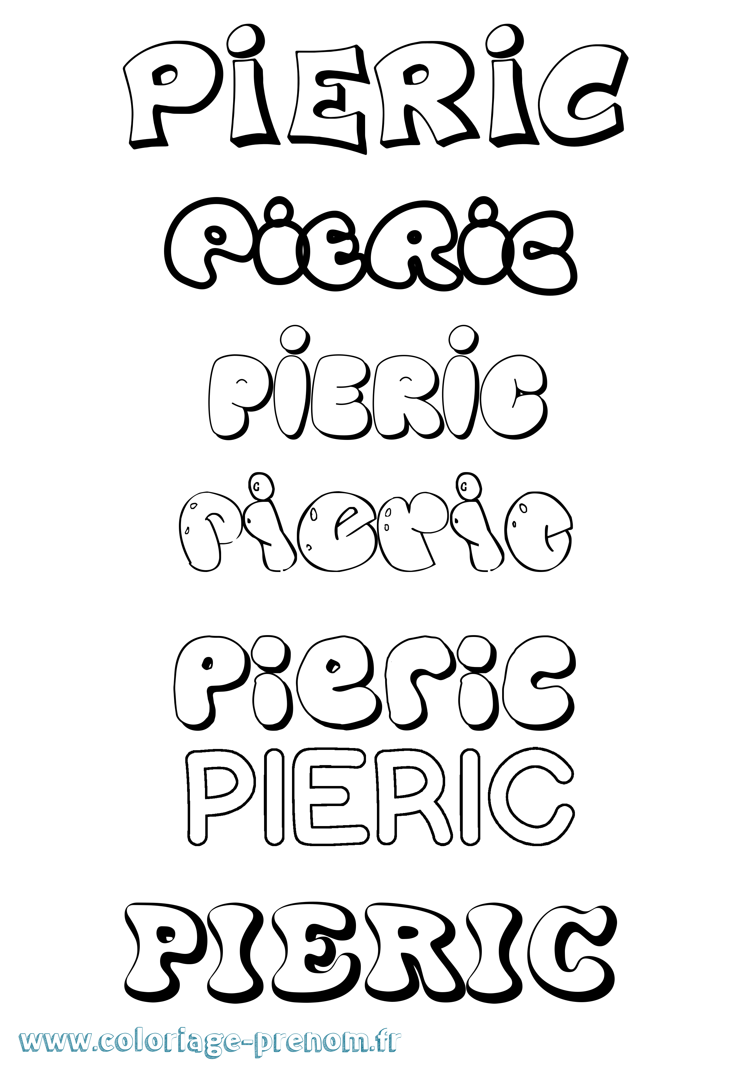 Coloriage Pieric Bubble Coloriage prénom Pieric Bubble