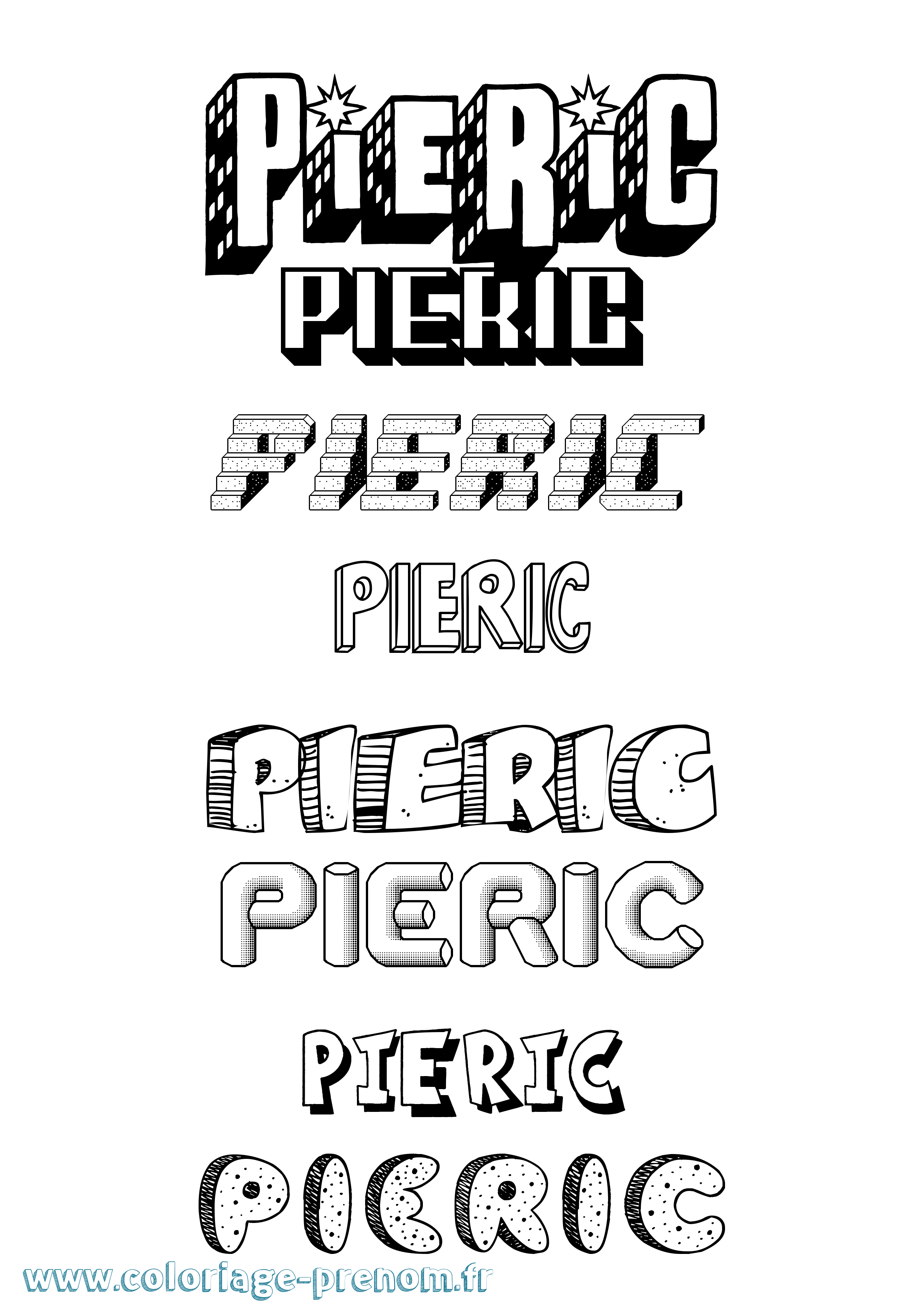 Coloriage Pieric Effet 3D Coloriage prénom Pieric Effet 3D