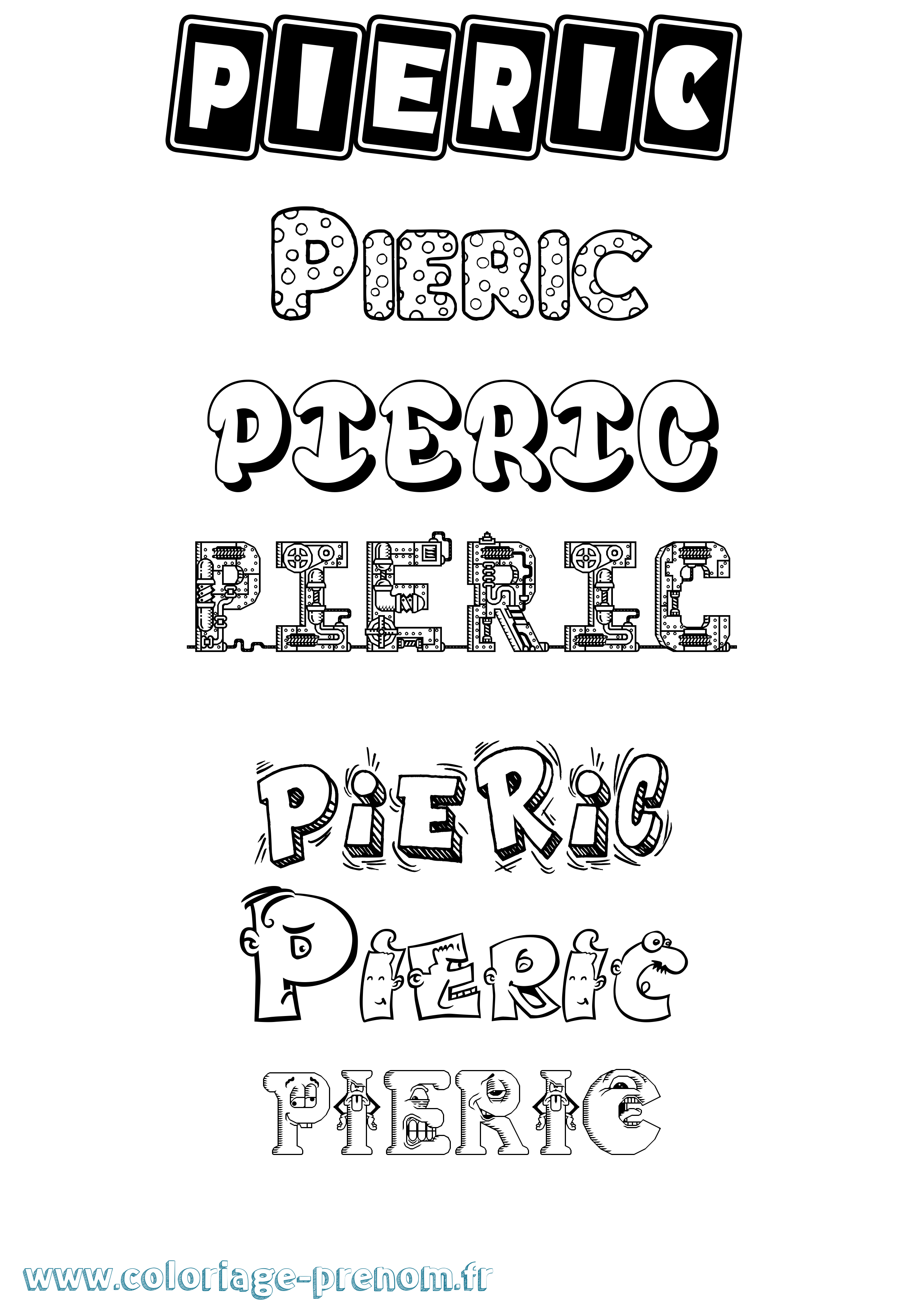 Coloriage Pieric Fun Coloriage prénom Pieric Fun