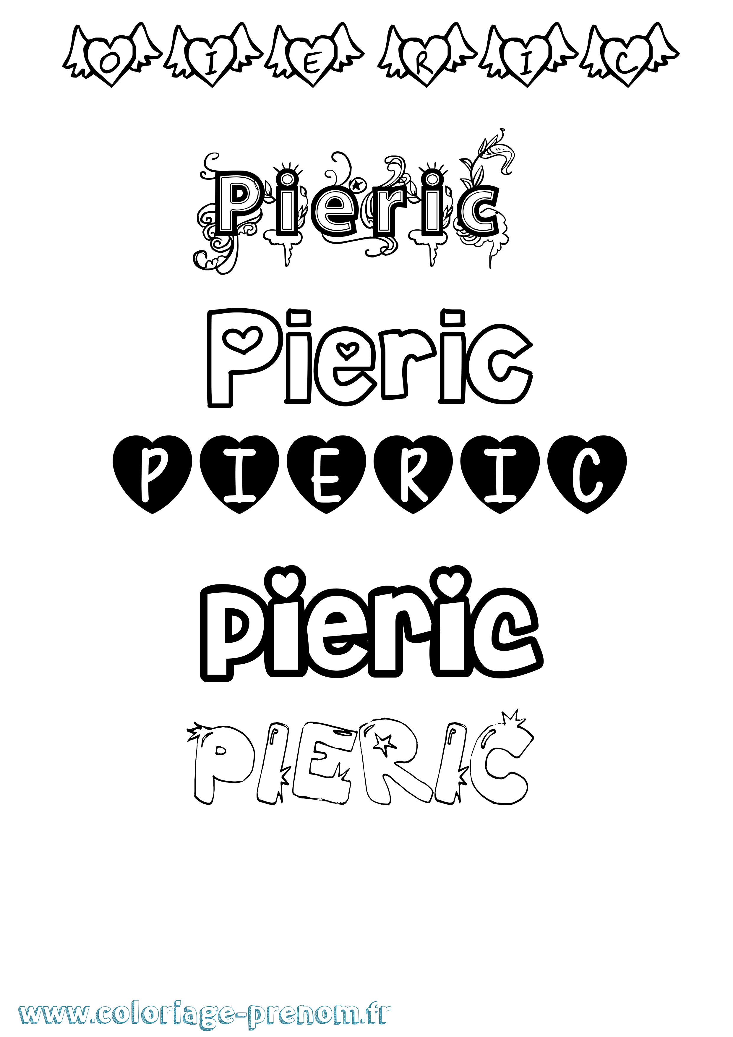 Coloriage Pieric Girly Coloriage prénom Pieric Girly
