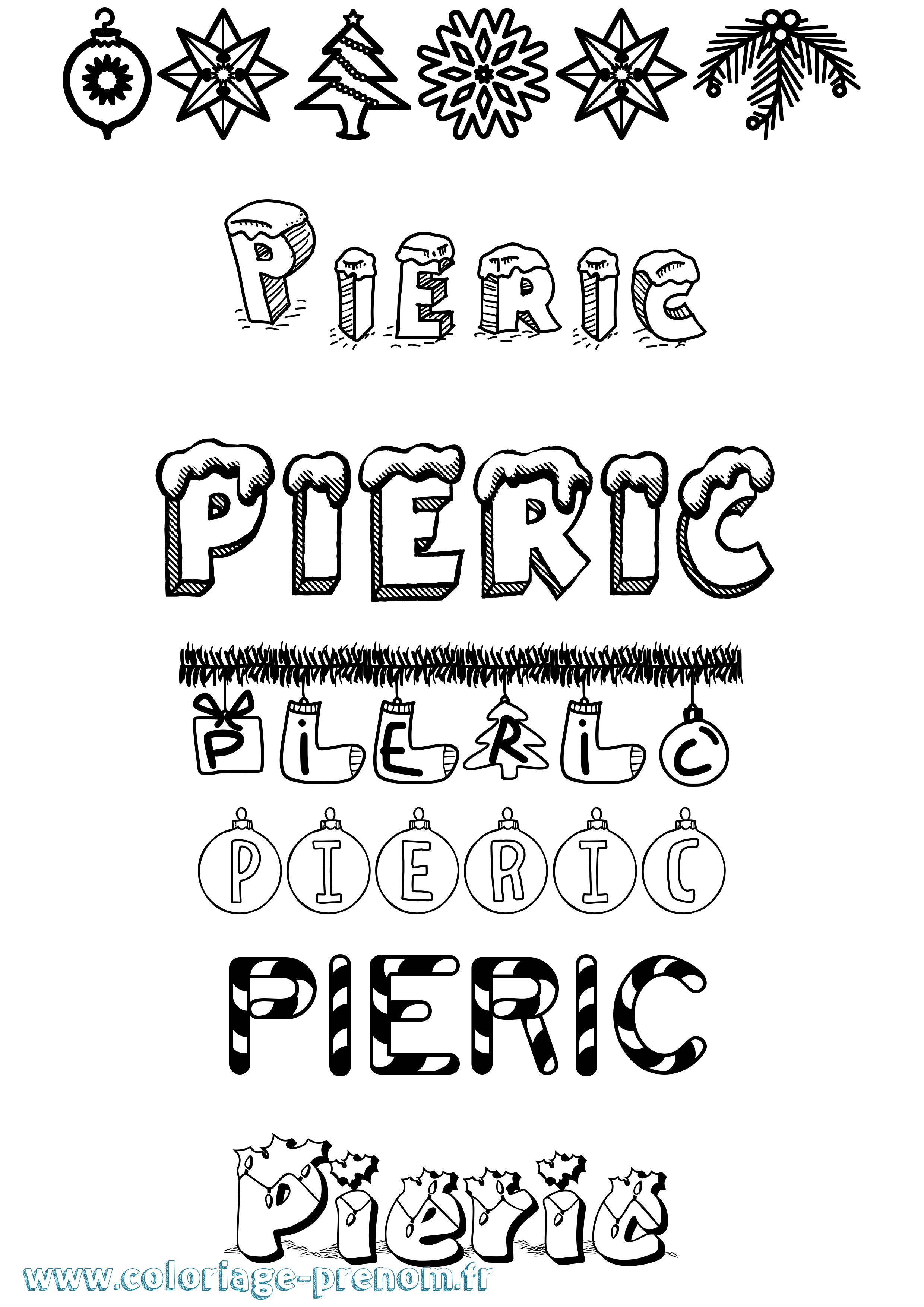 Coloriage Pieric Noël Coloriage prénom Pieric Noël