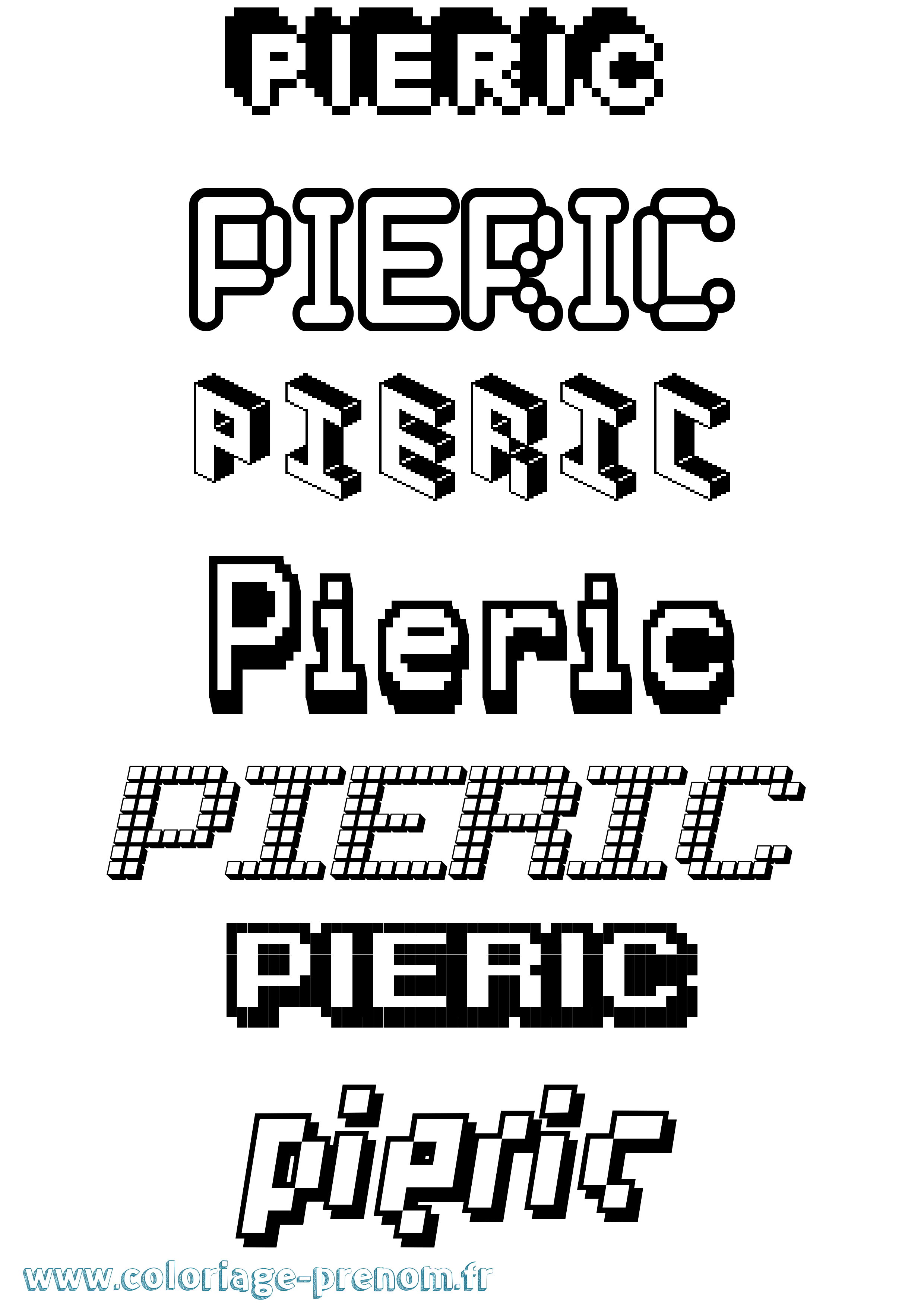 Coloriage Pieric Pixel Coloriage prénom Pieric Pixel