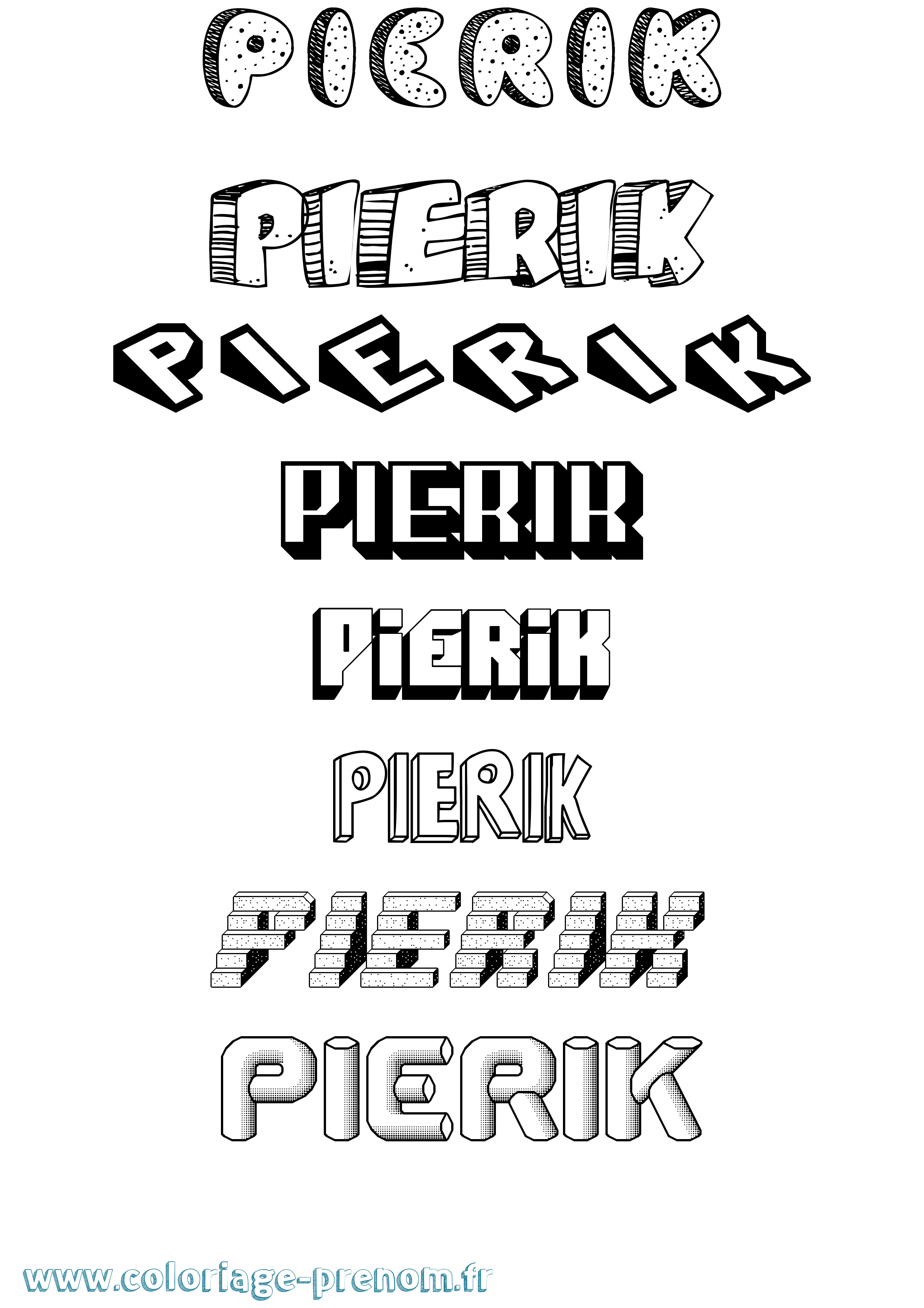 Coloriage Pierik Effet 3D Coloriage prénom Pierik Effet 3D