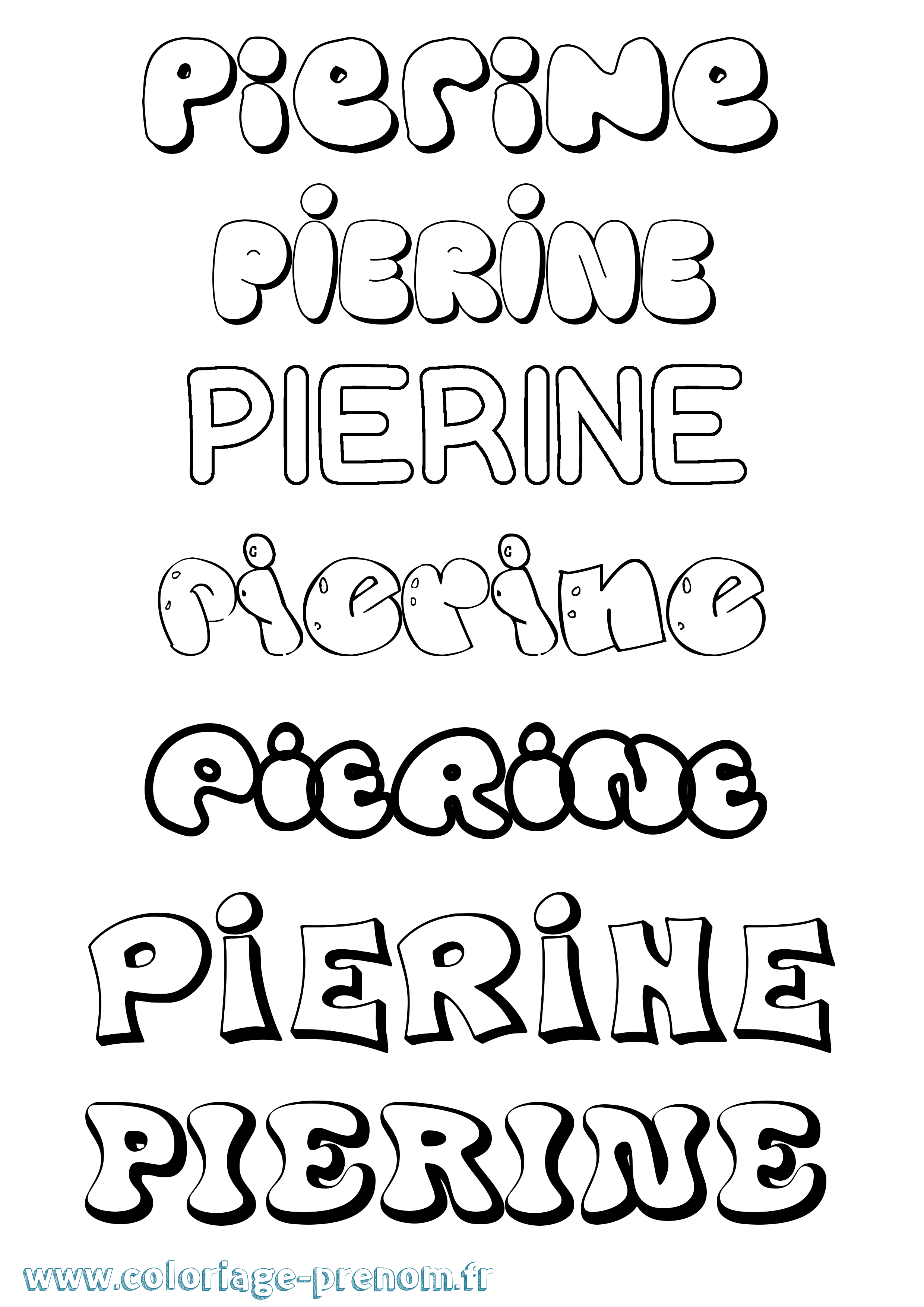Coloriage Pierine Bubble Coloriage prénom Pierine Bubble