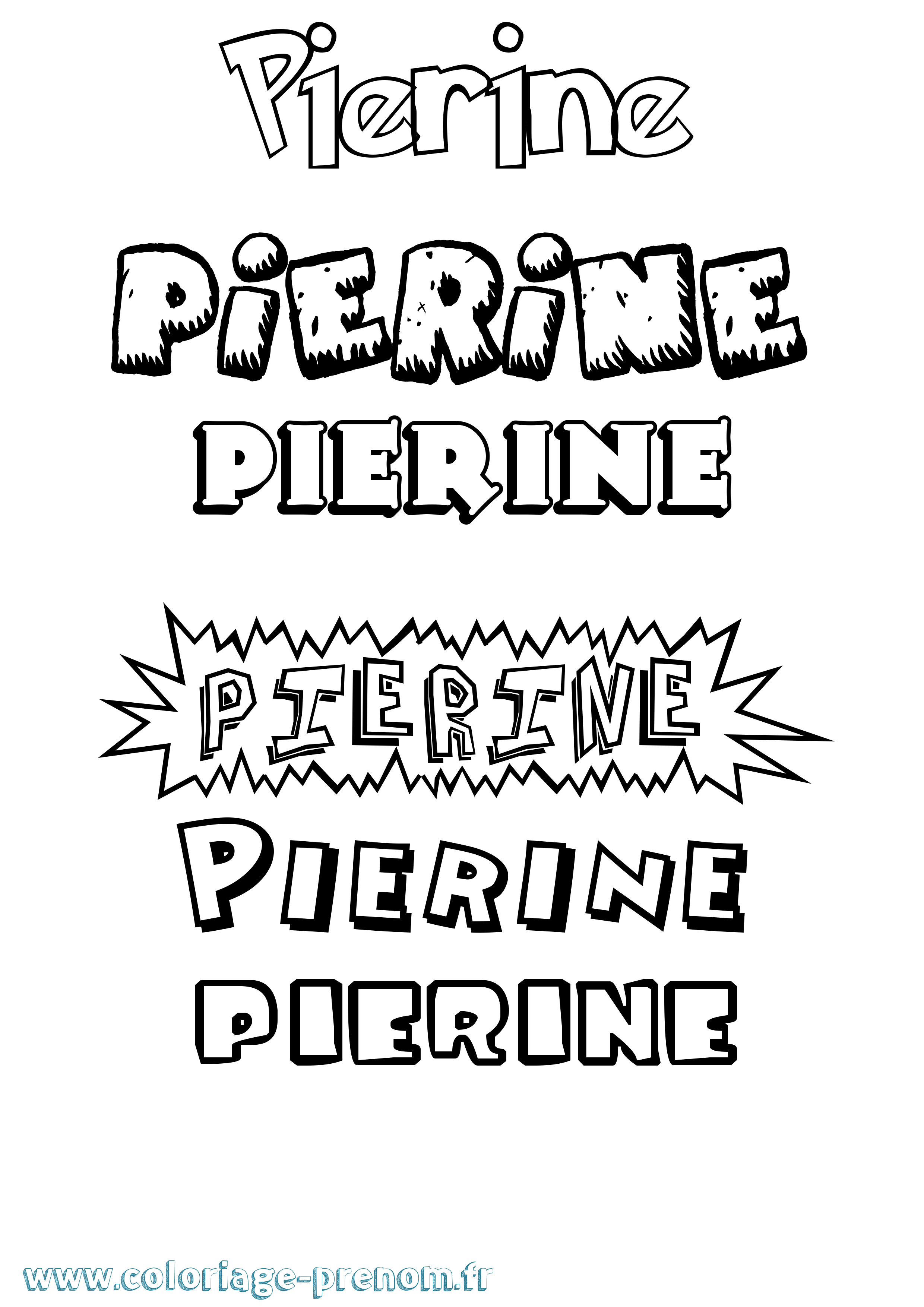 Coloriage Pierine Dessin Animé Coloriage prénom Pierine Dessin Animé