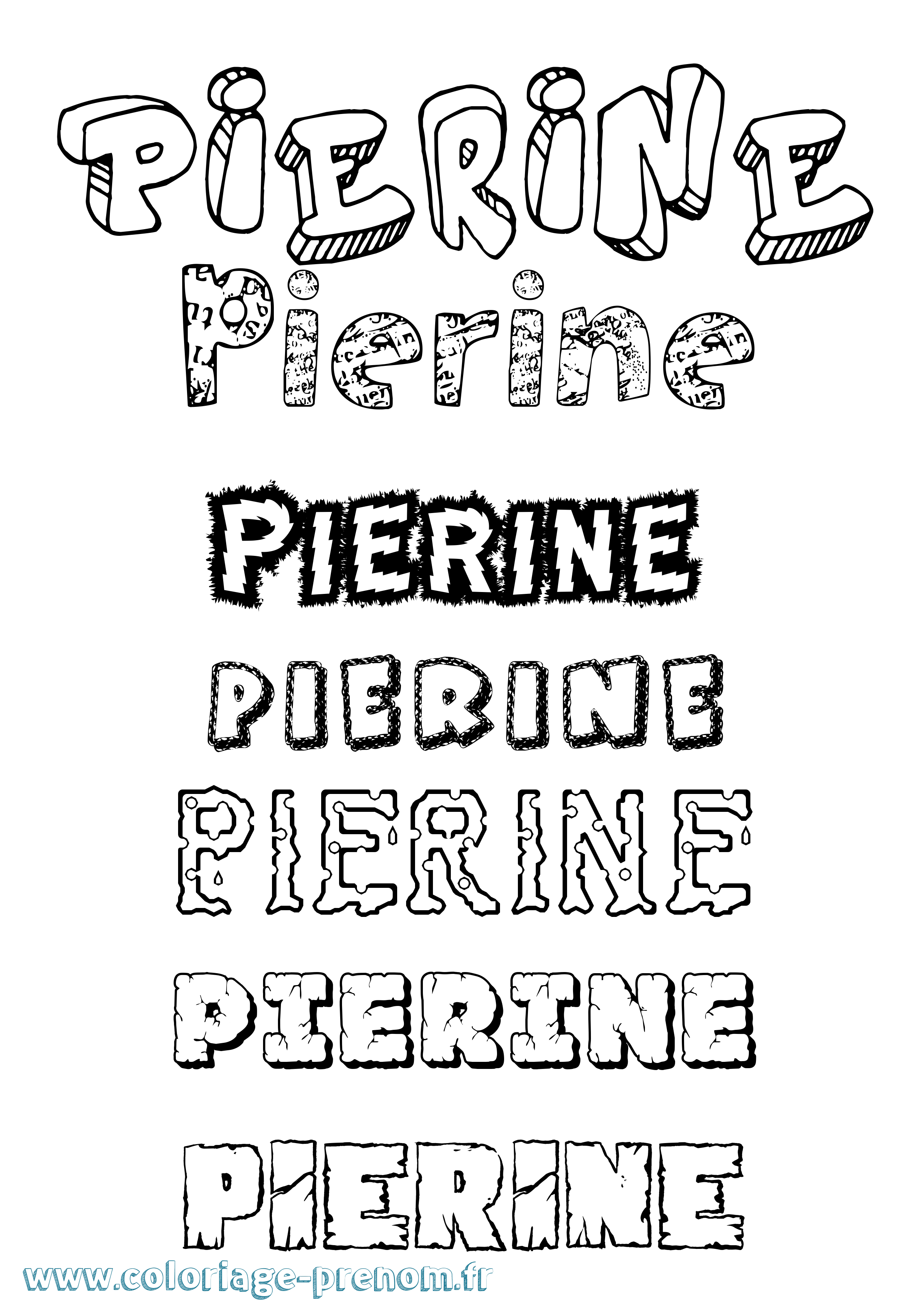 Coloriage Pierine Destructuré Coloriage prénom Pierine Destructuré