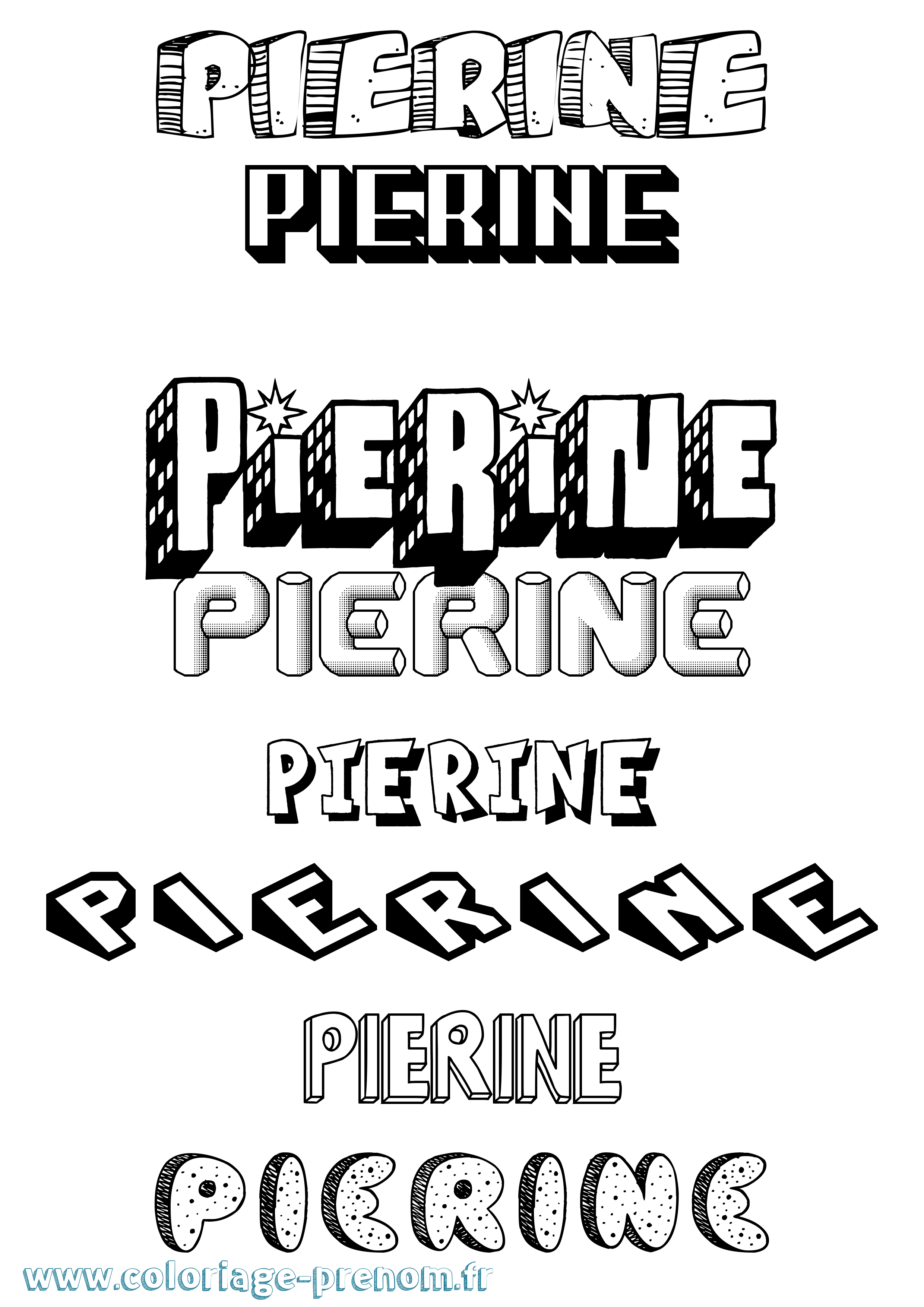 Coloriage Pierine Effet 3D Coloriage prénom Pierine Effet 3D