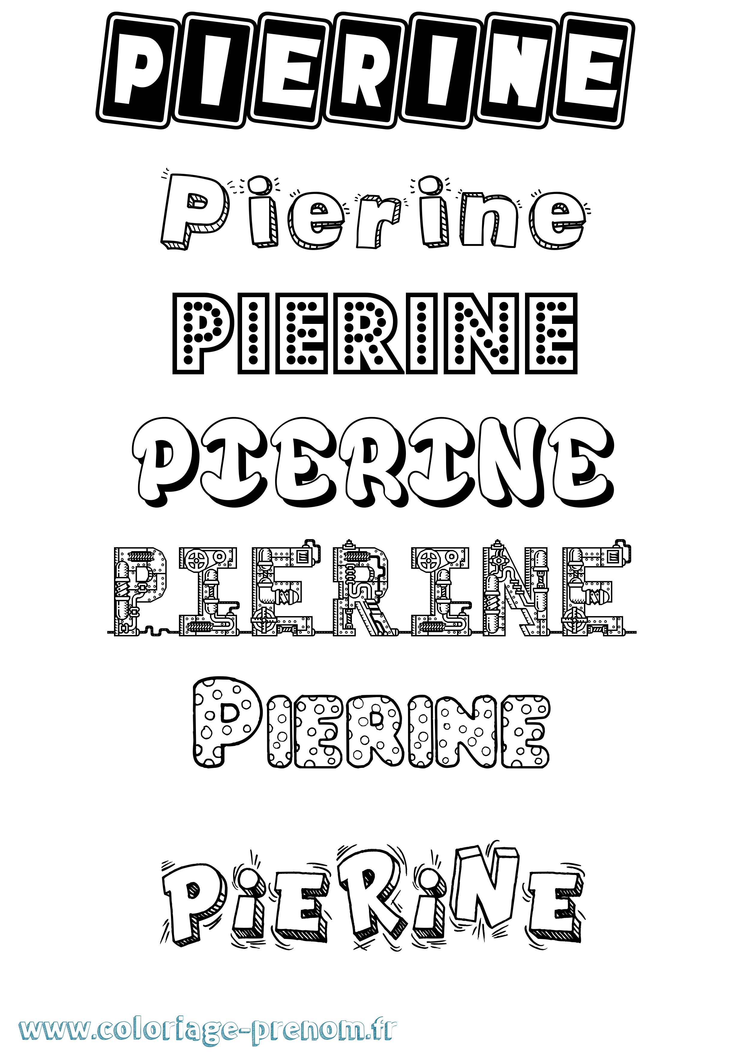 Coloriage Pierine Fun Coloriage prénom Pierine Fun