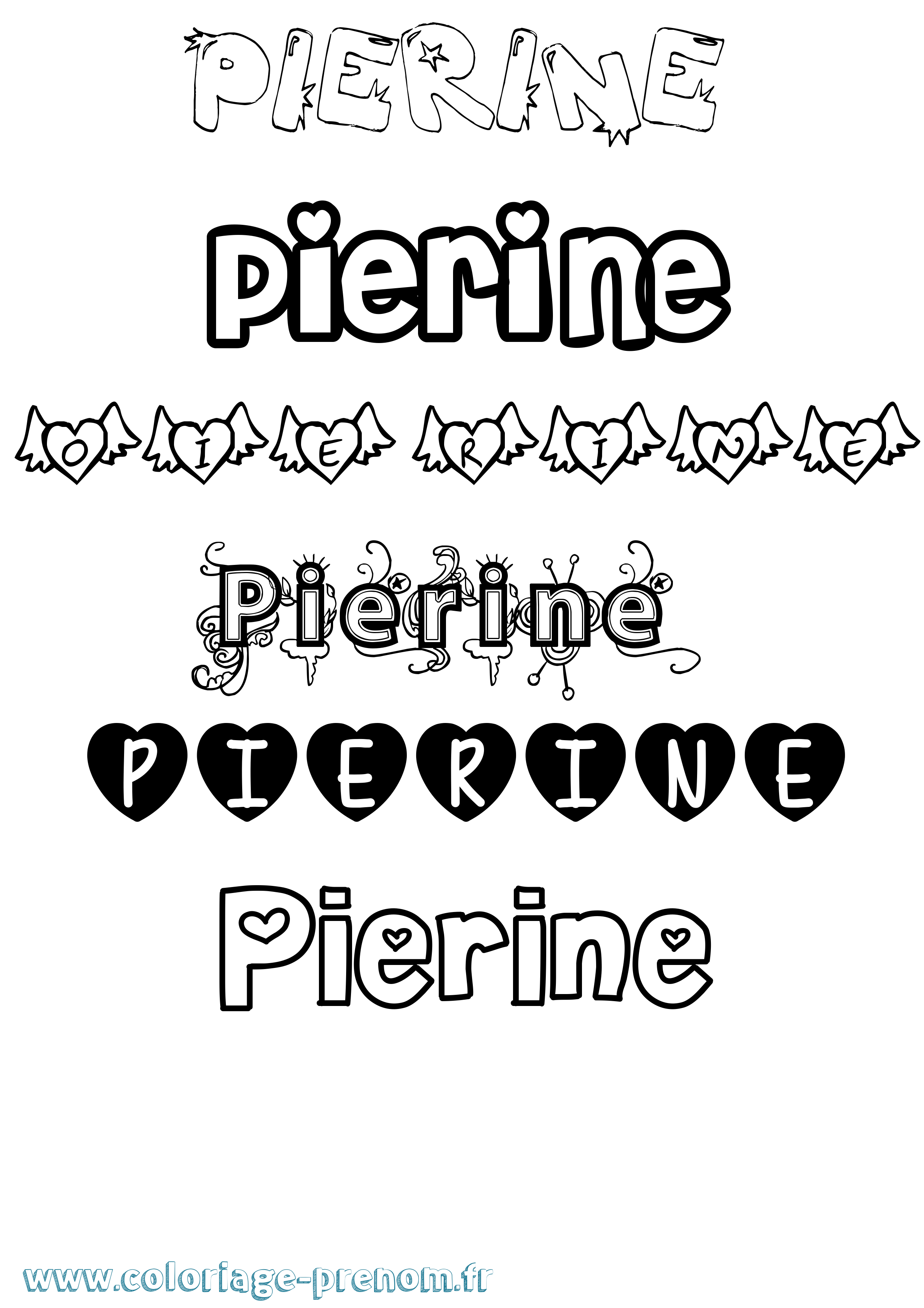 Coloriage Pierine Girly Coloriage prénom Pierine Girly