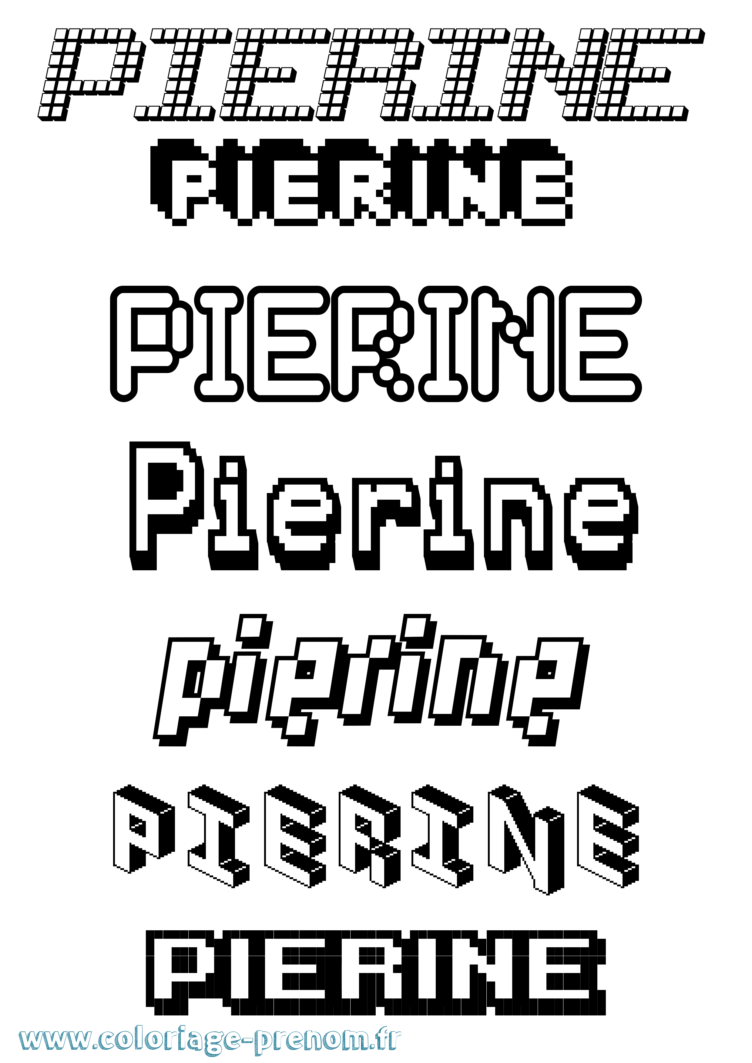 Coloriage Pierine Pixel Coloriage prénom Pierine Pixel