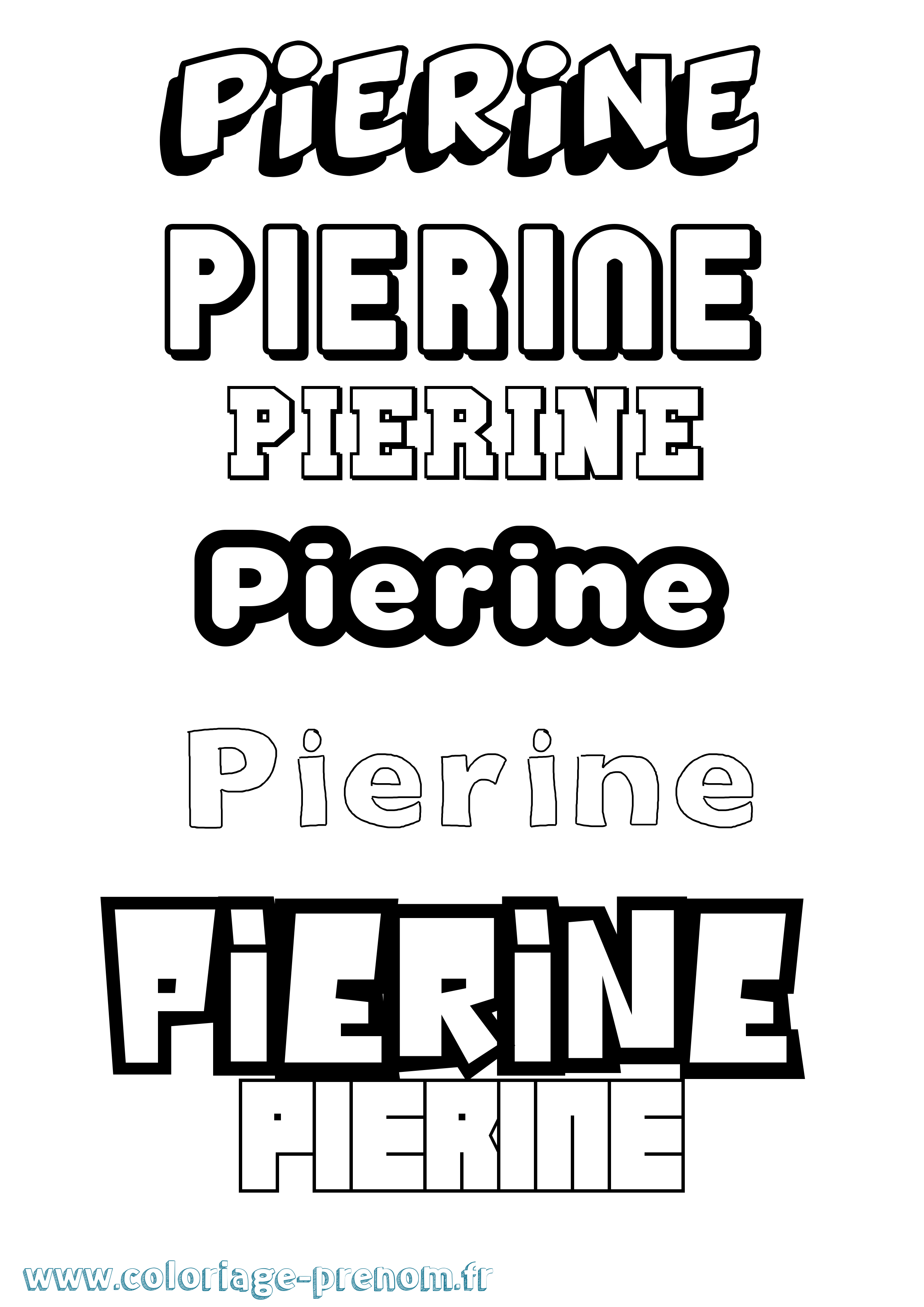 Coloriage Pierine Simple Coloriage prénom Pierine Simple