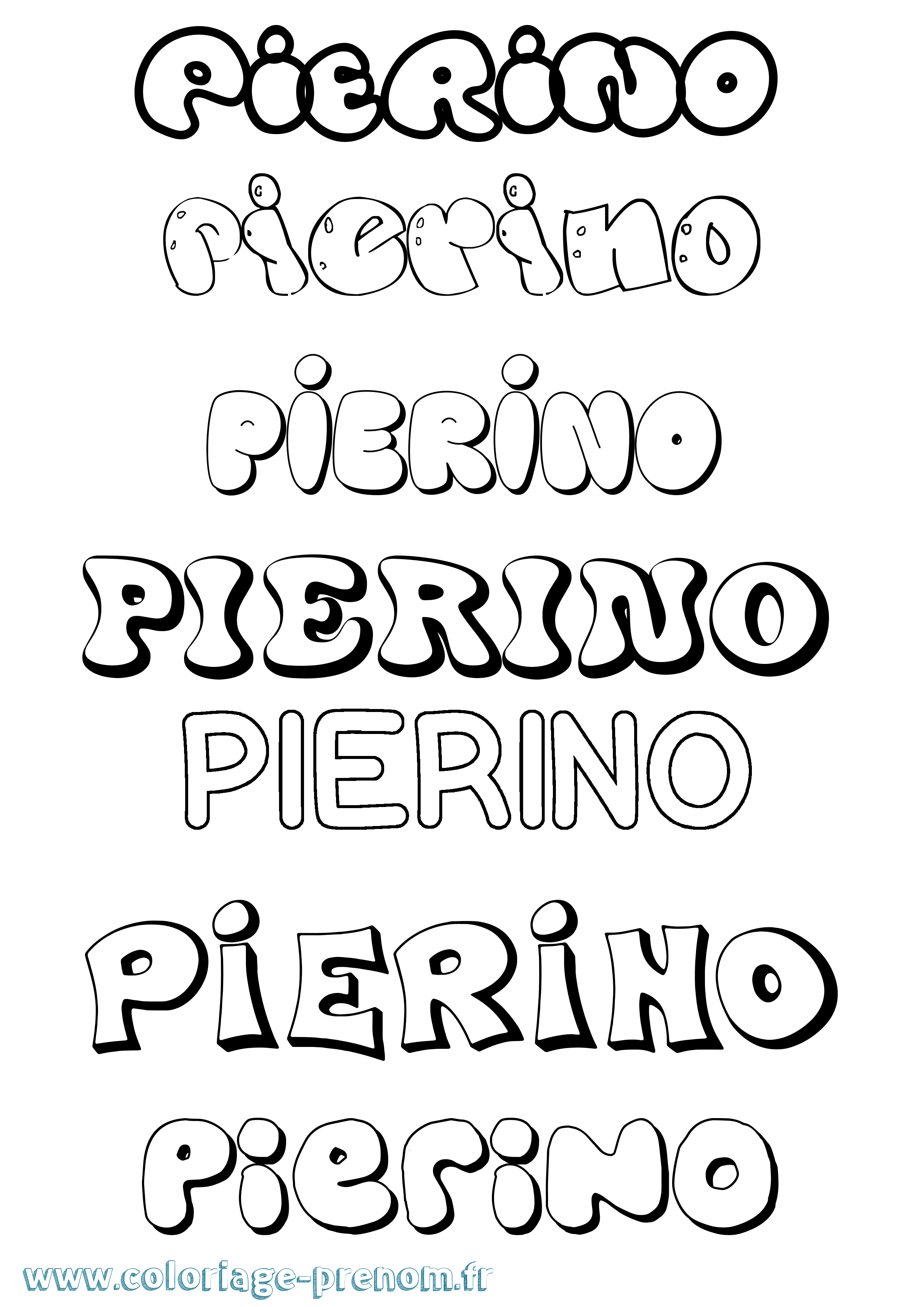 Coloriage Pierino Bubble Coloriage prénom Pierino Bubble