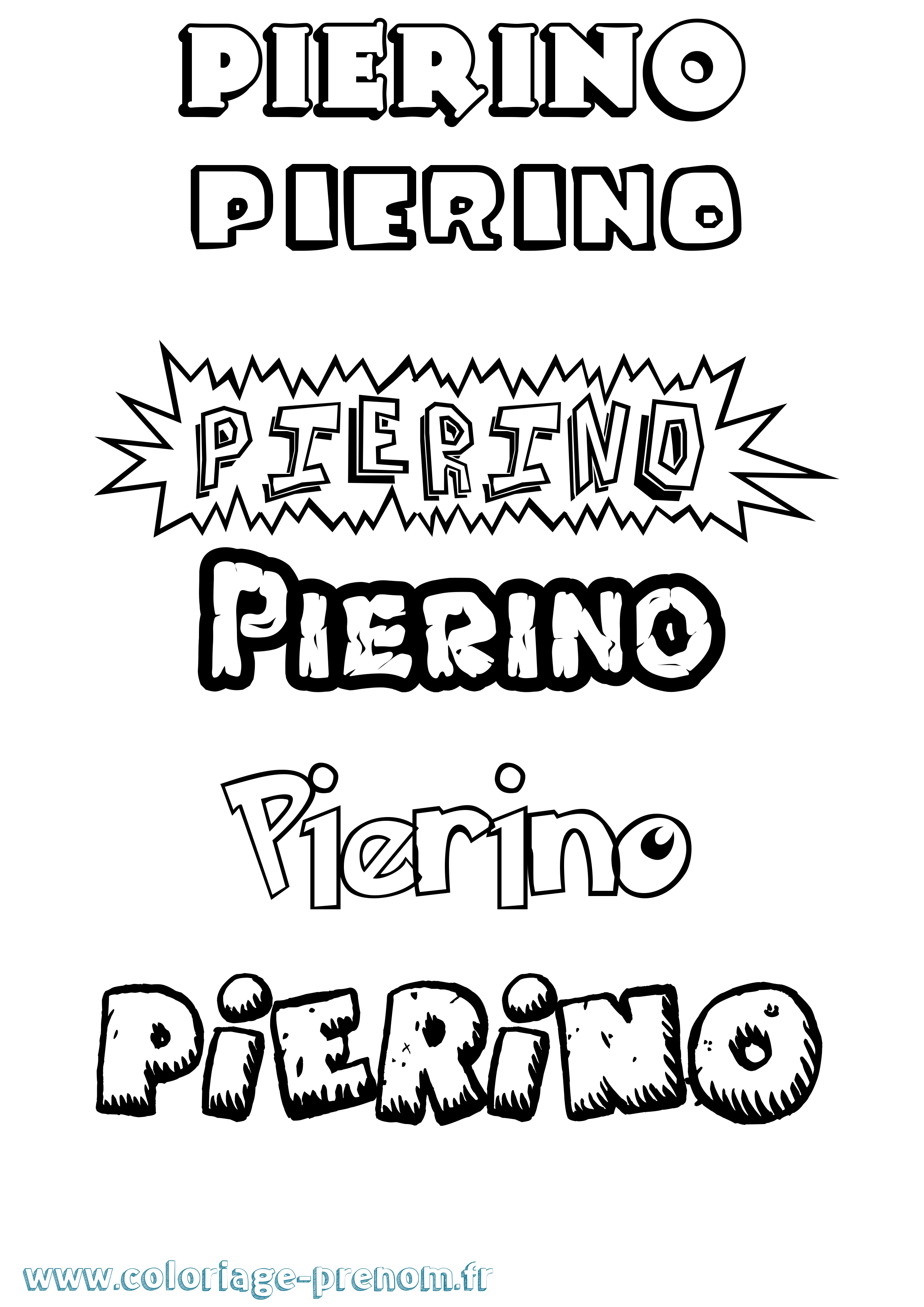 Coloriage Pierino Dessin Animé Coloriage prénom Pierino Dessin Animé
