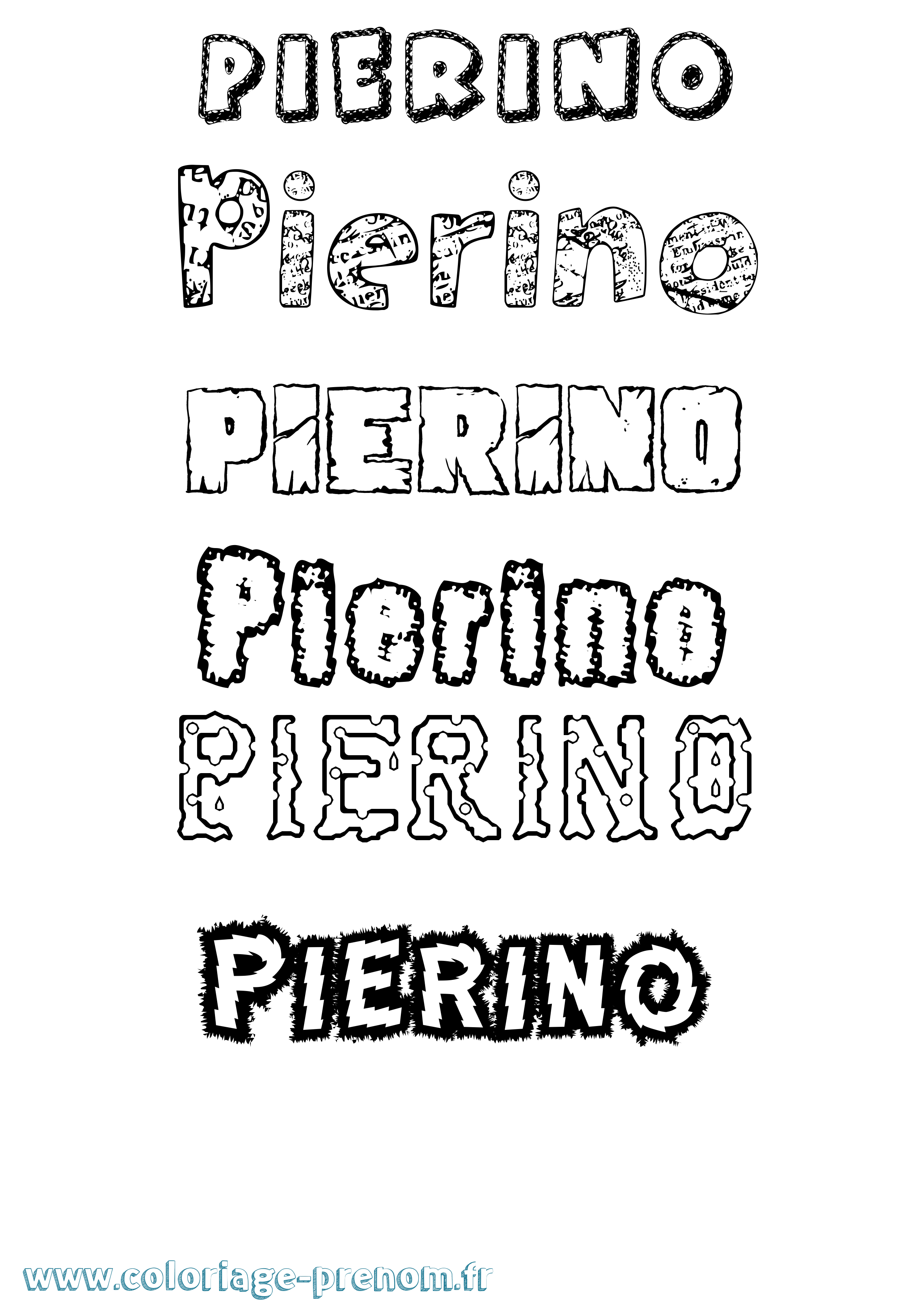 Coloriage Pierino Destructuré Coloriage prénom Pierino Destructuré