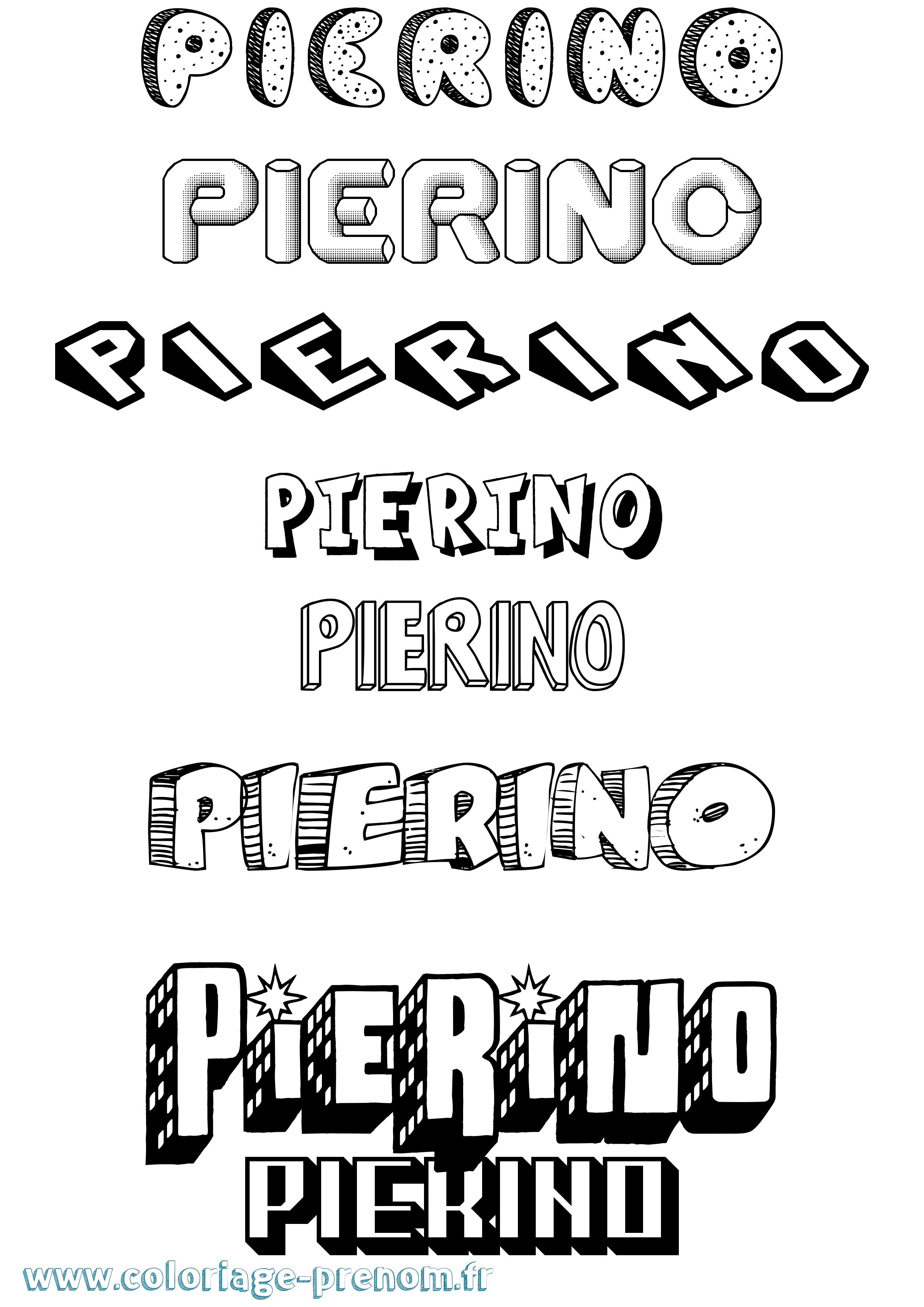 Coloriage Pierino Effet 3D Coloriage prénom Pierino Effet 3D