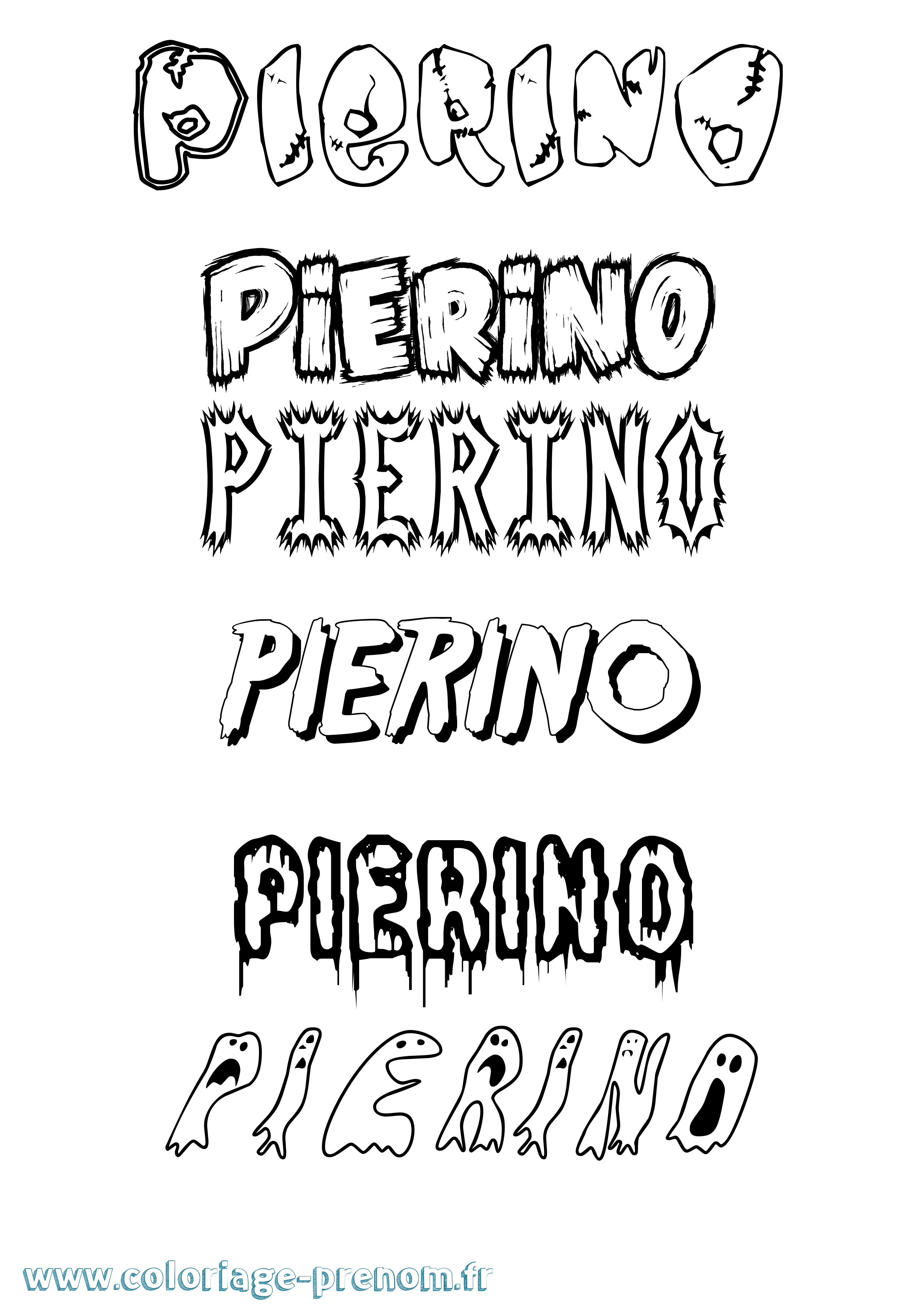 Coloriage Pierino Frisson Coloriage prénom Pierino Frisson