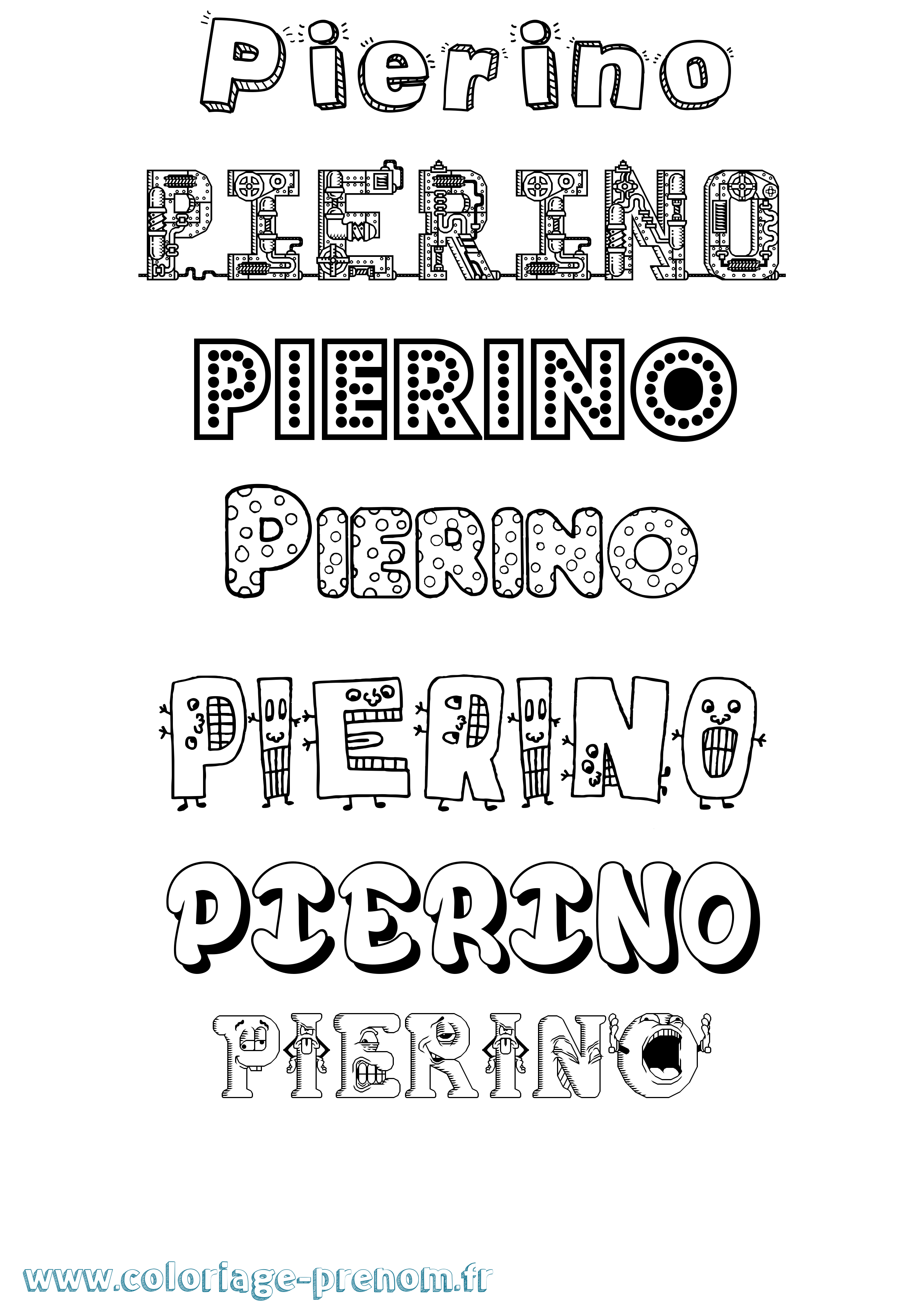 Coloriage Pierino Fun Coloriage prénom Pierino Fun
