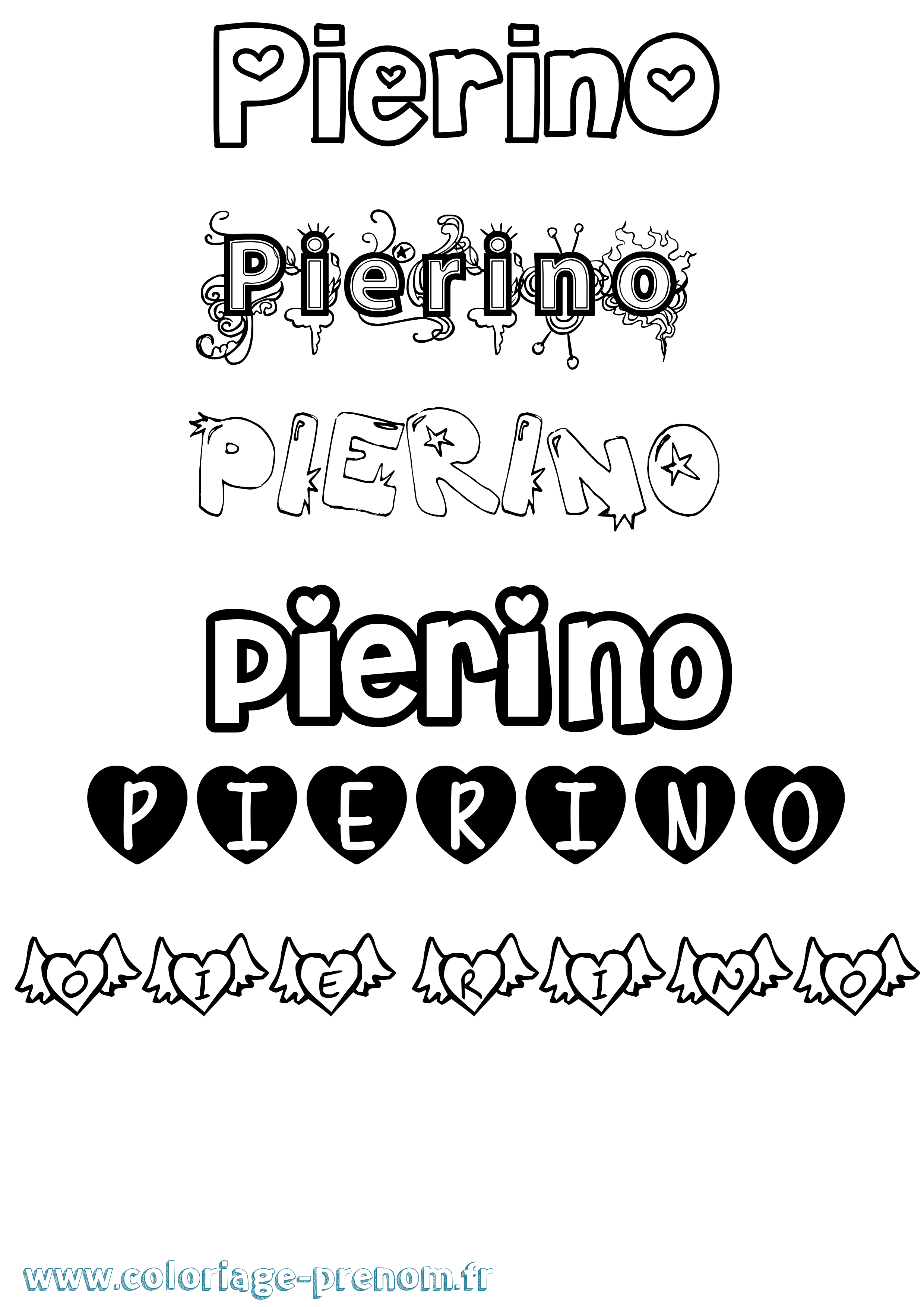 Coloriage Pierino Girly Coloriage prénom Pierino Girly