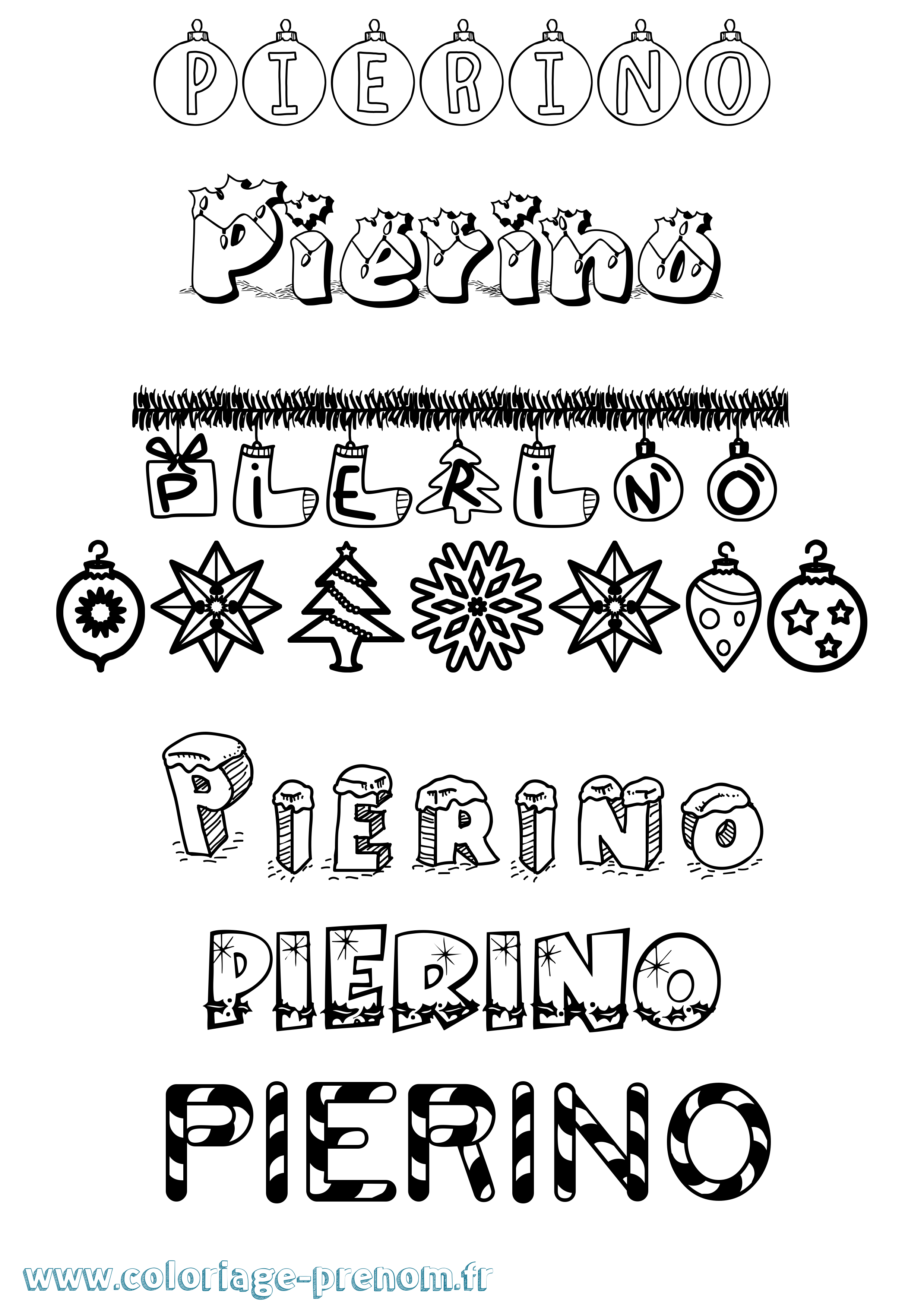 Coloriage Pierino Noël Coloriage prénom Pierino Noël