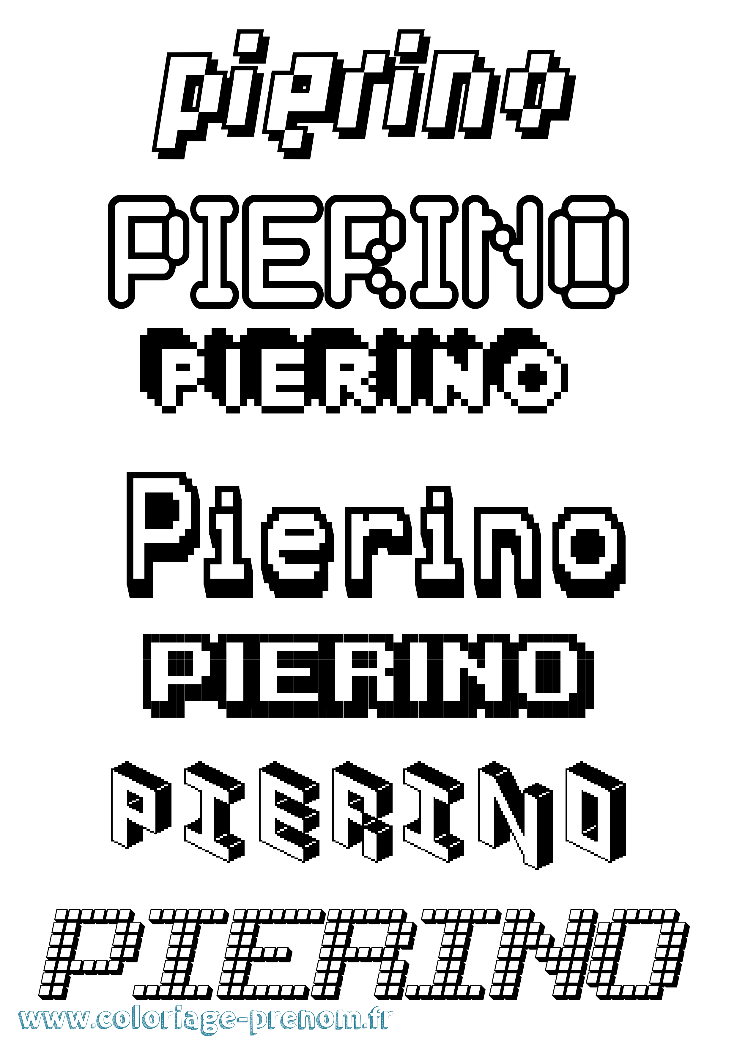 Coloriage Pierino Pixel Coloriage prénom Pierino Pixel