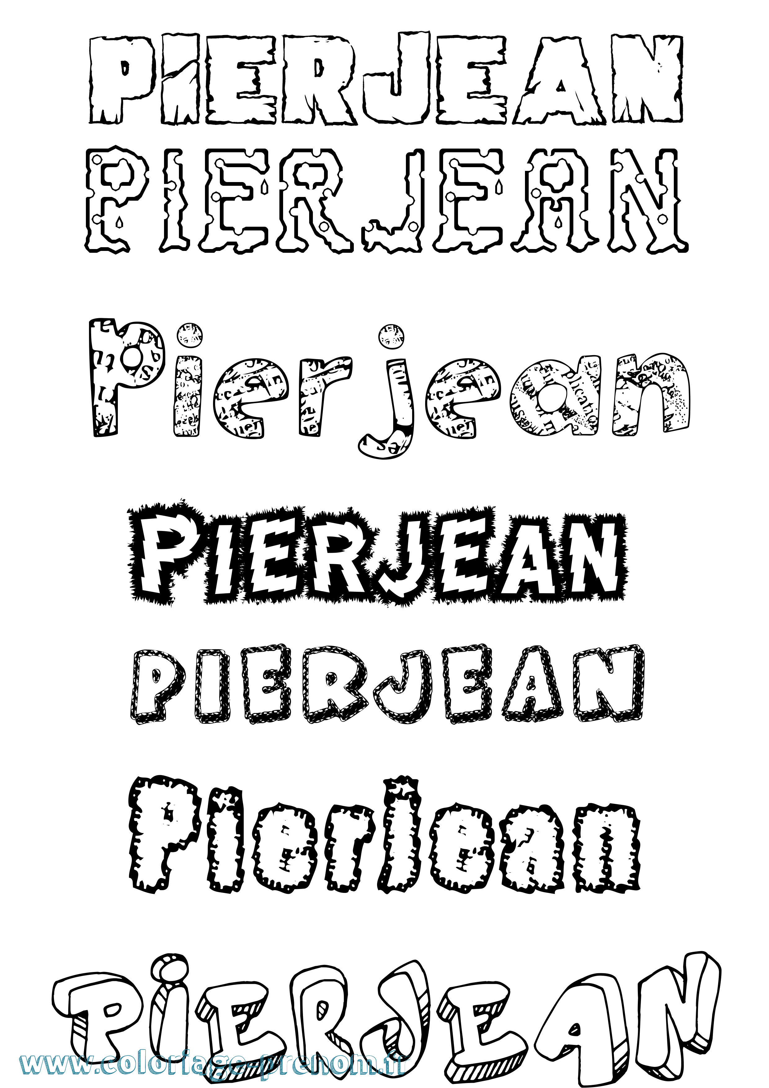 Coloriage Pierjean Destructuré Coloriage prénom Pierjean Destructuré