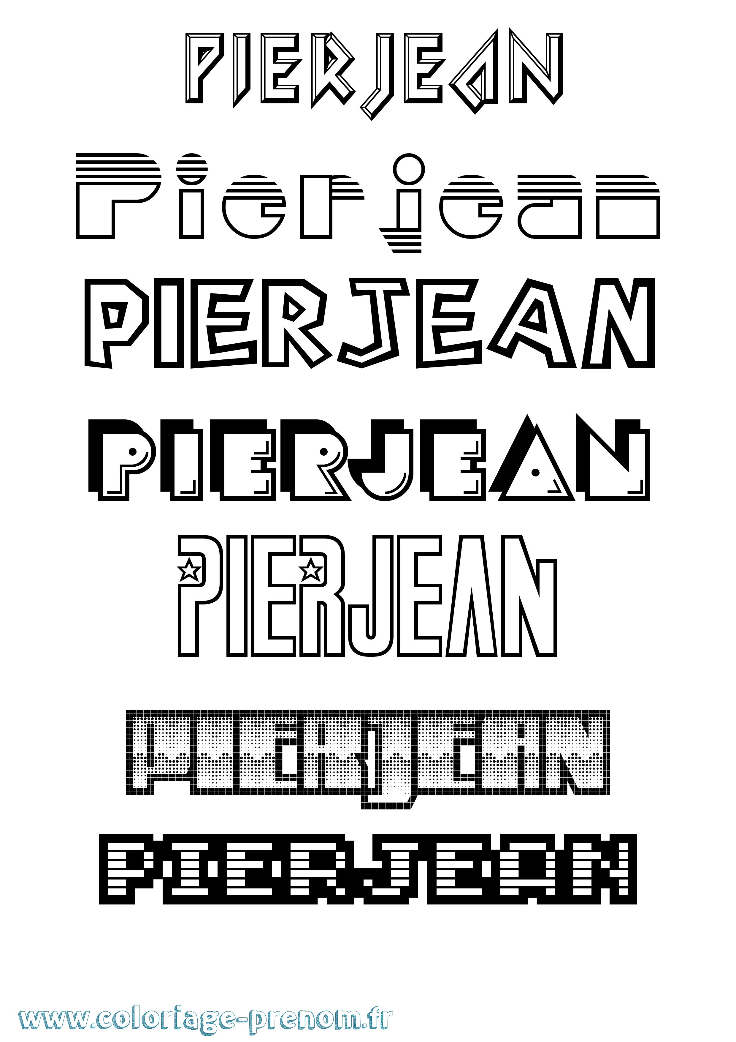 Coloriage Pierjean Jeux Vidéos Coloriage prénom Pierjean Jeux Vidéos