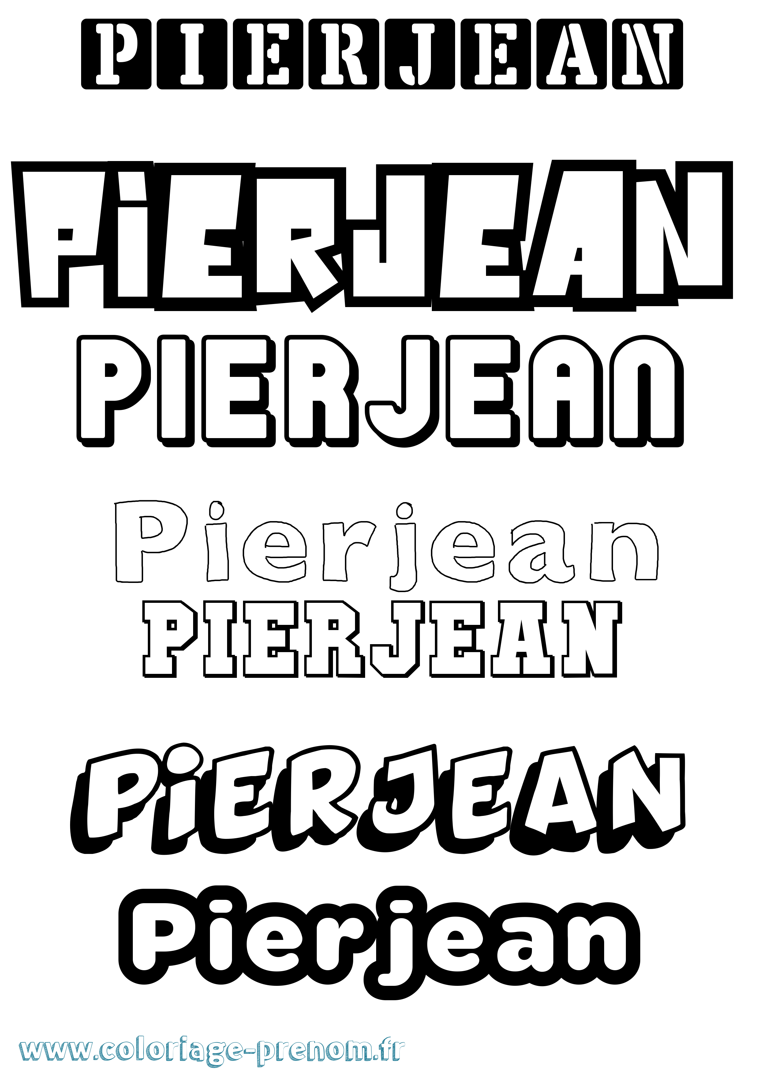 Coloriage Pierjean Simple Coloriage prénom Pierjean Simple
