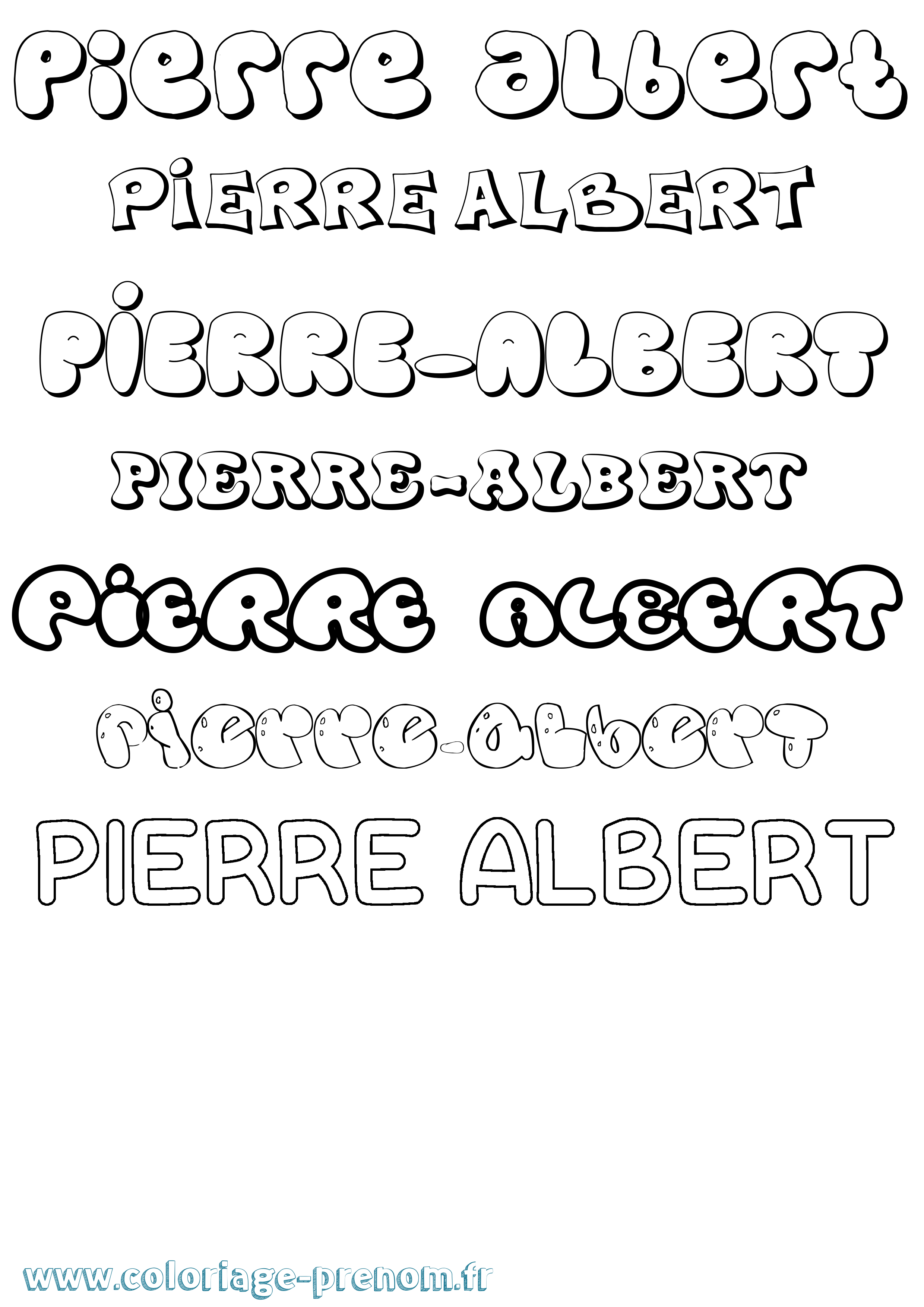 Coloriage Pierre-Albert Bubble Coloriage prénom Pierre-Albert Bubble