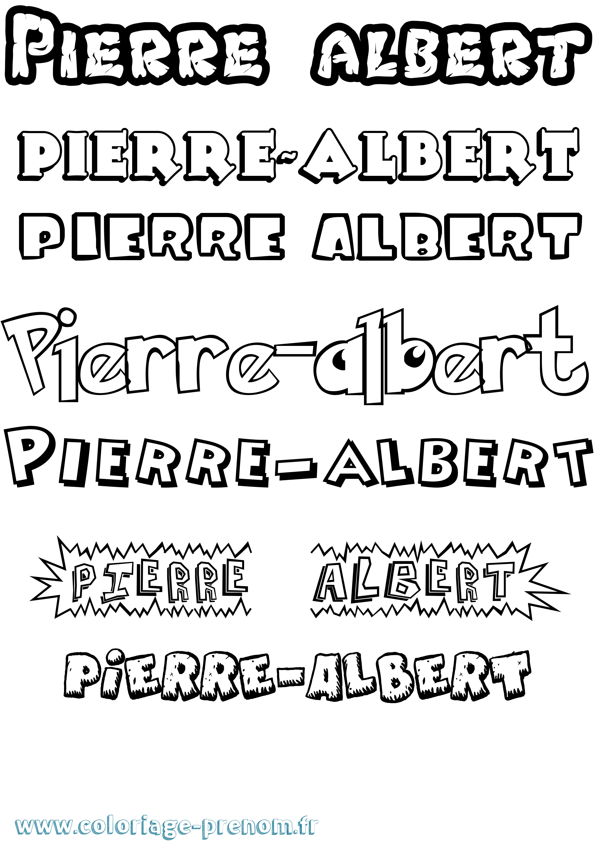 Coloriage Pierre-Albert Dessin Animé Coloriage prénom Pierre-Albert Dessin Animé