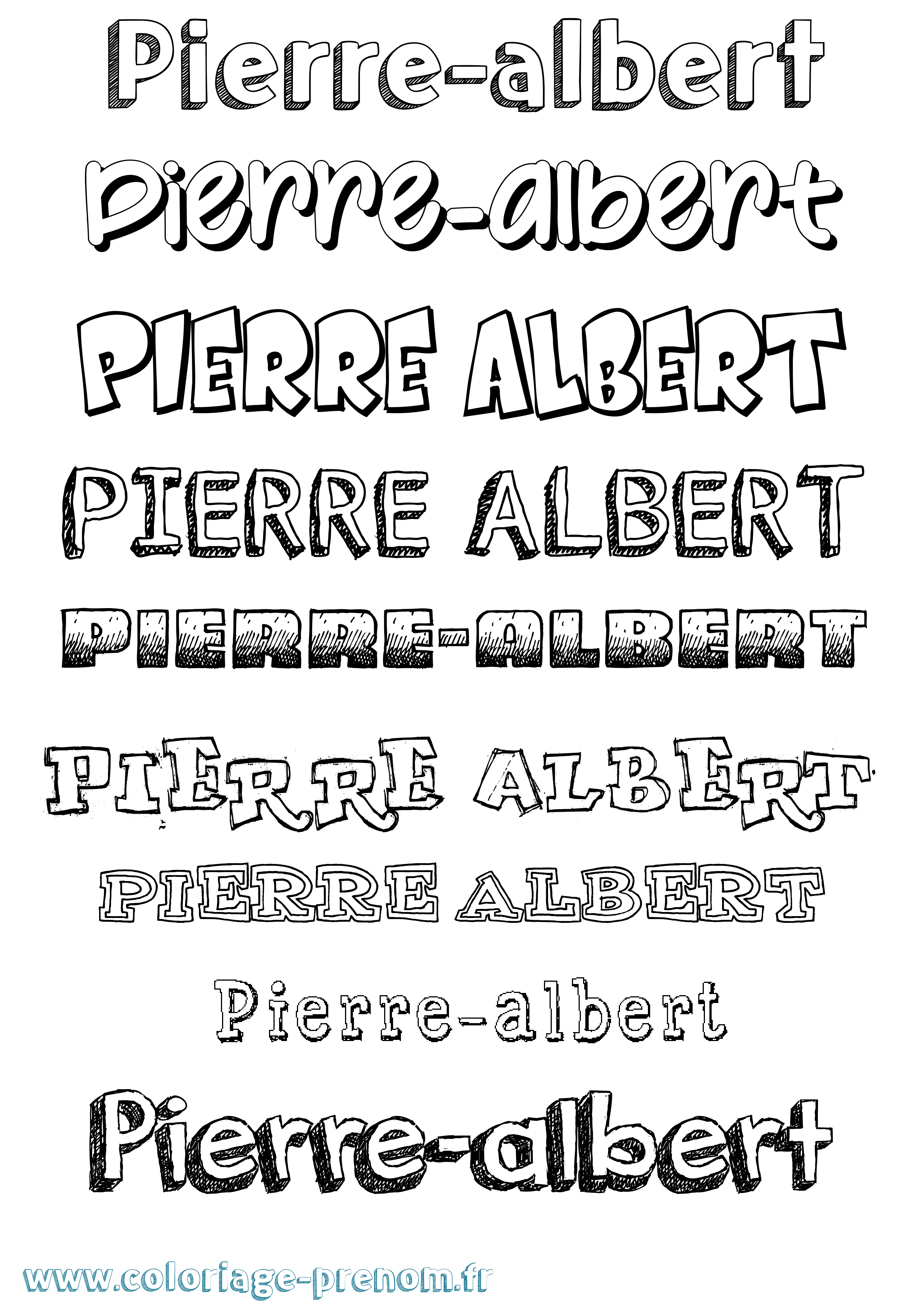Coloriage Pierre-Albert Dessiné Coloriage prénom Pierre-Albert Dessiné