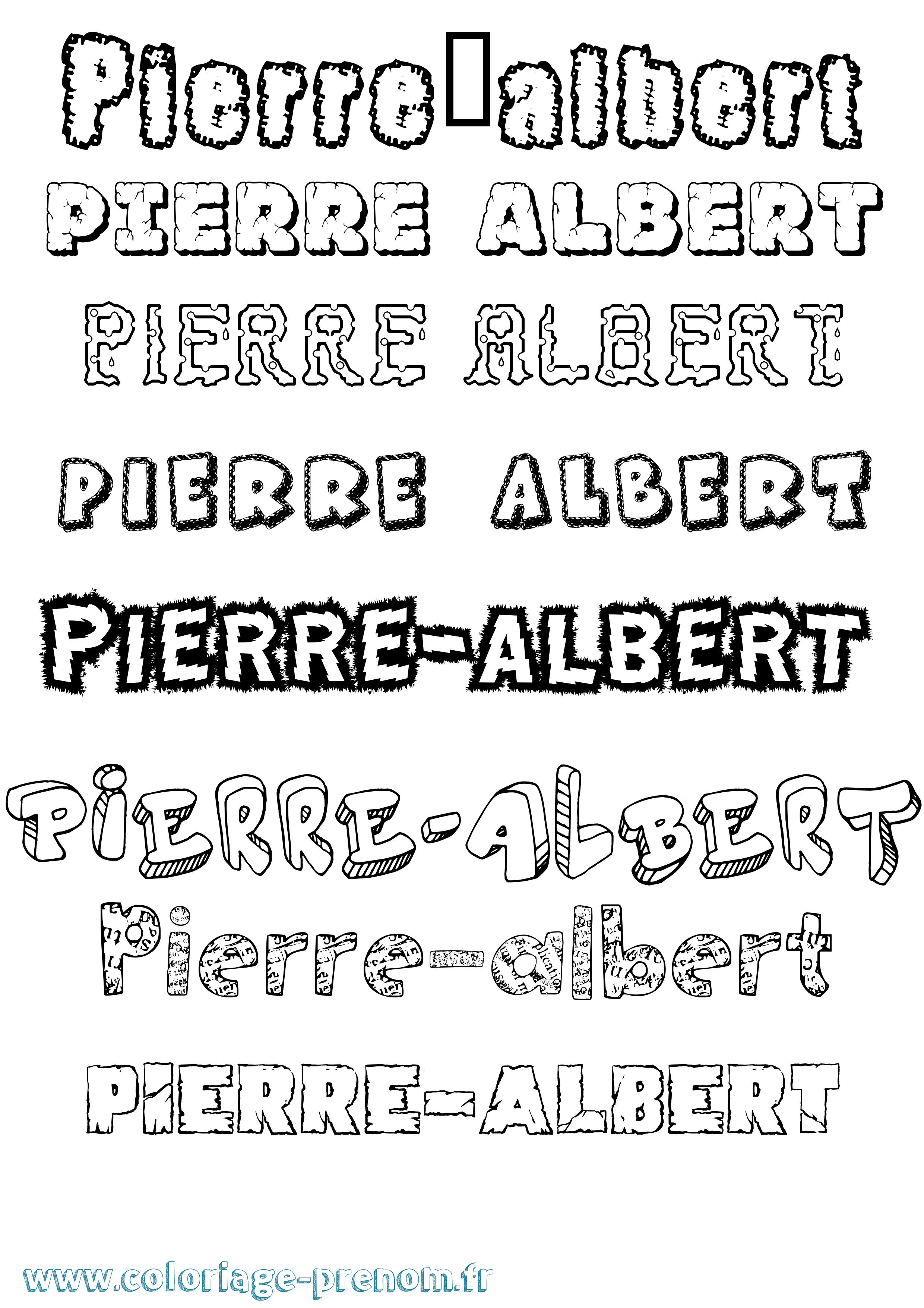 Coloriage Pierre-Albert Destructuré Coloriage prénom Pierre-Albert Destructuré