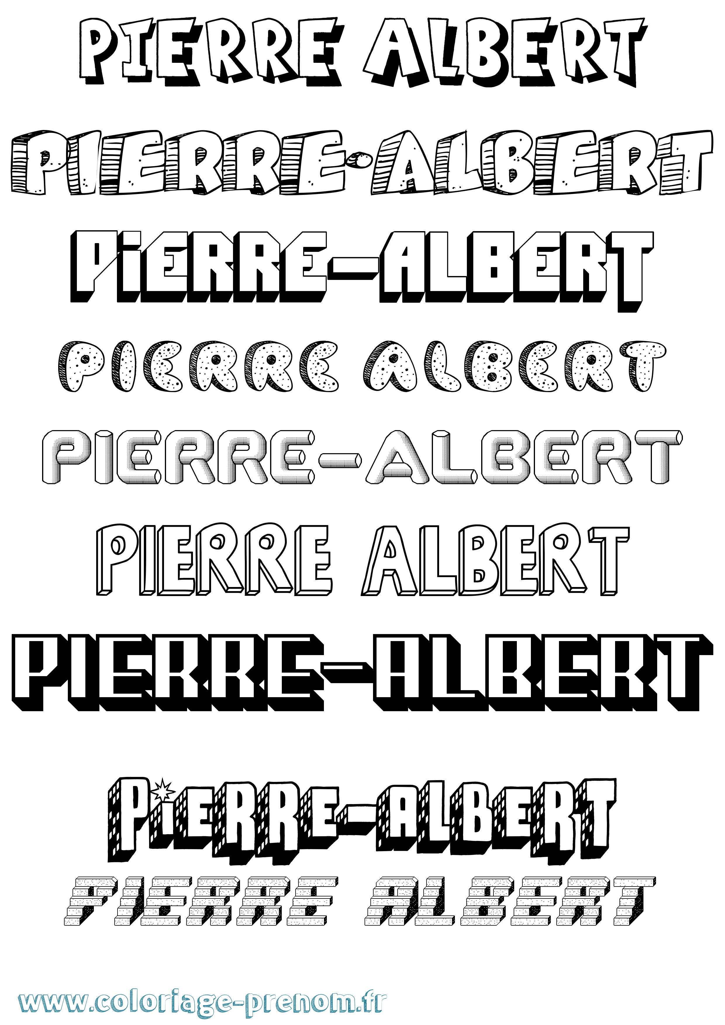 Coloriage Pierre-Albert Effet 3D Coloriage prénom Pierre-Albert Effet 3D