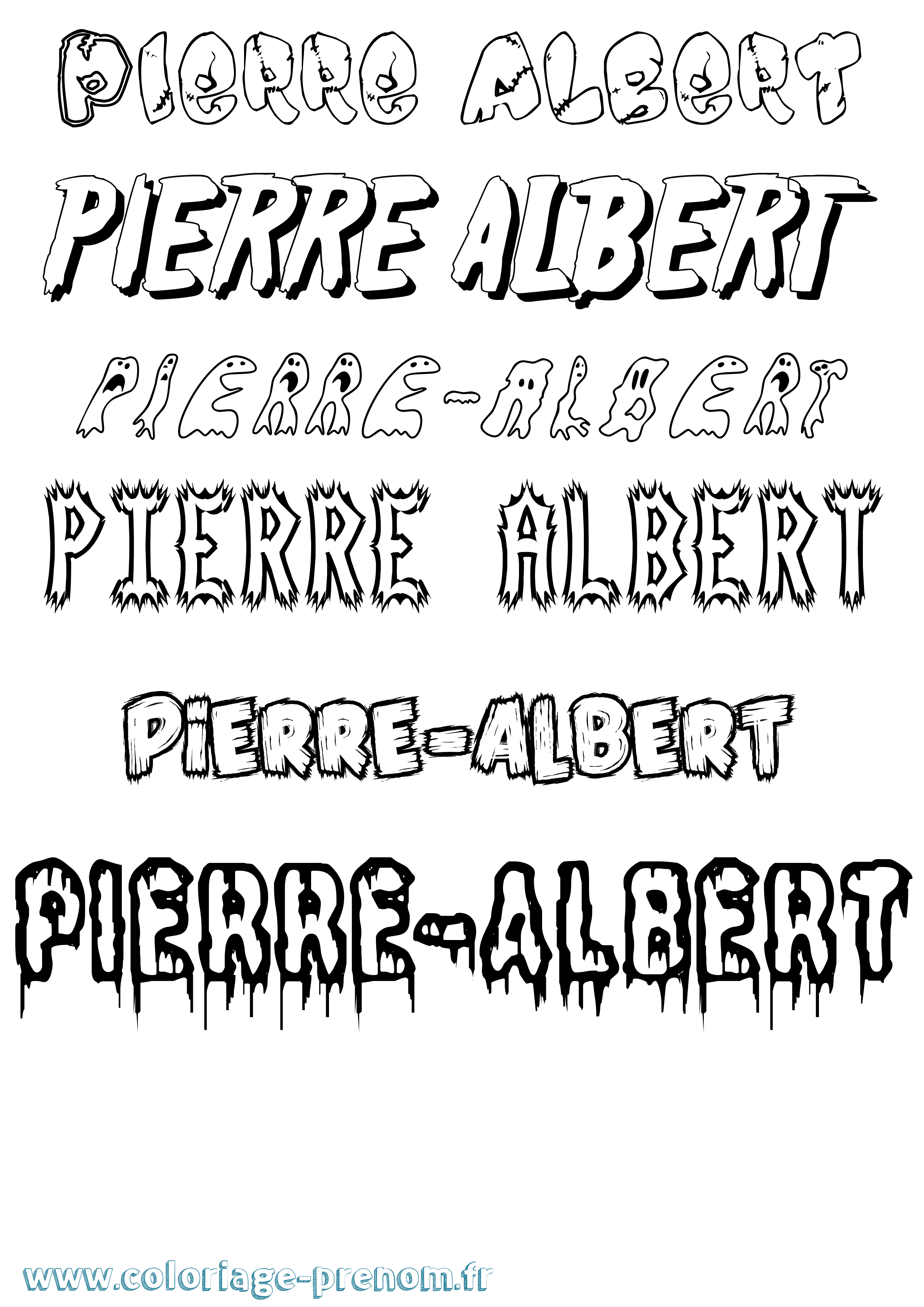 Coloriage Pierre-Albert Frisson Coloriage prénom Pierre-Albert Frisson