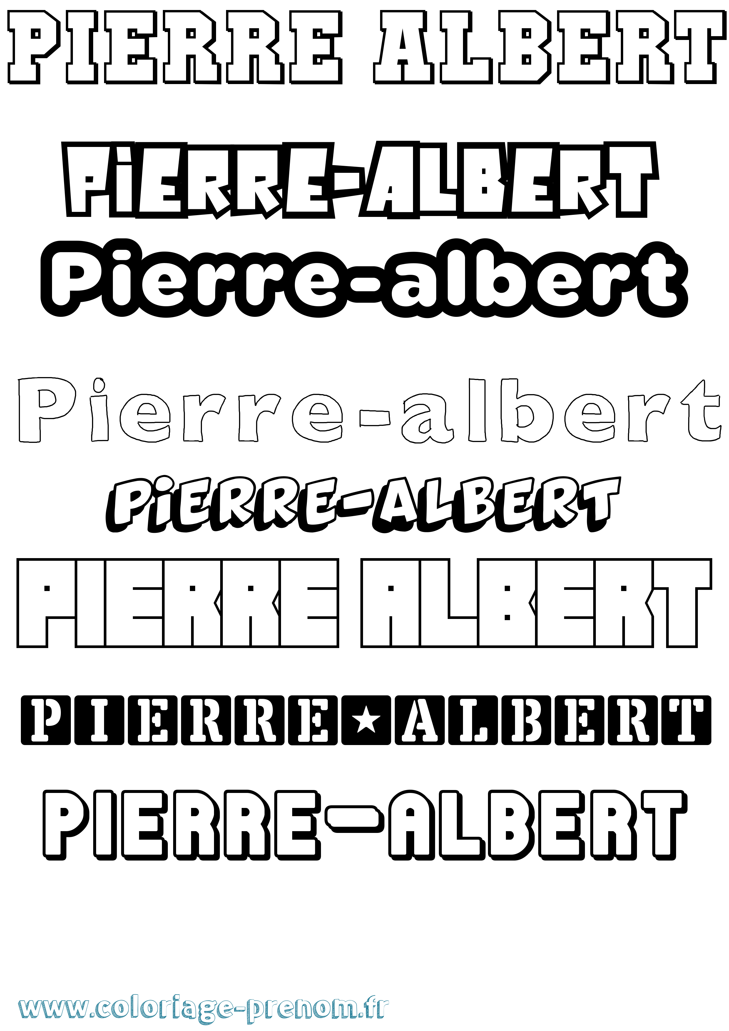 Coloriage Pierre-Albert Simple Coloriage prénom Pierre-Albert Simple