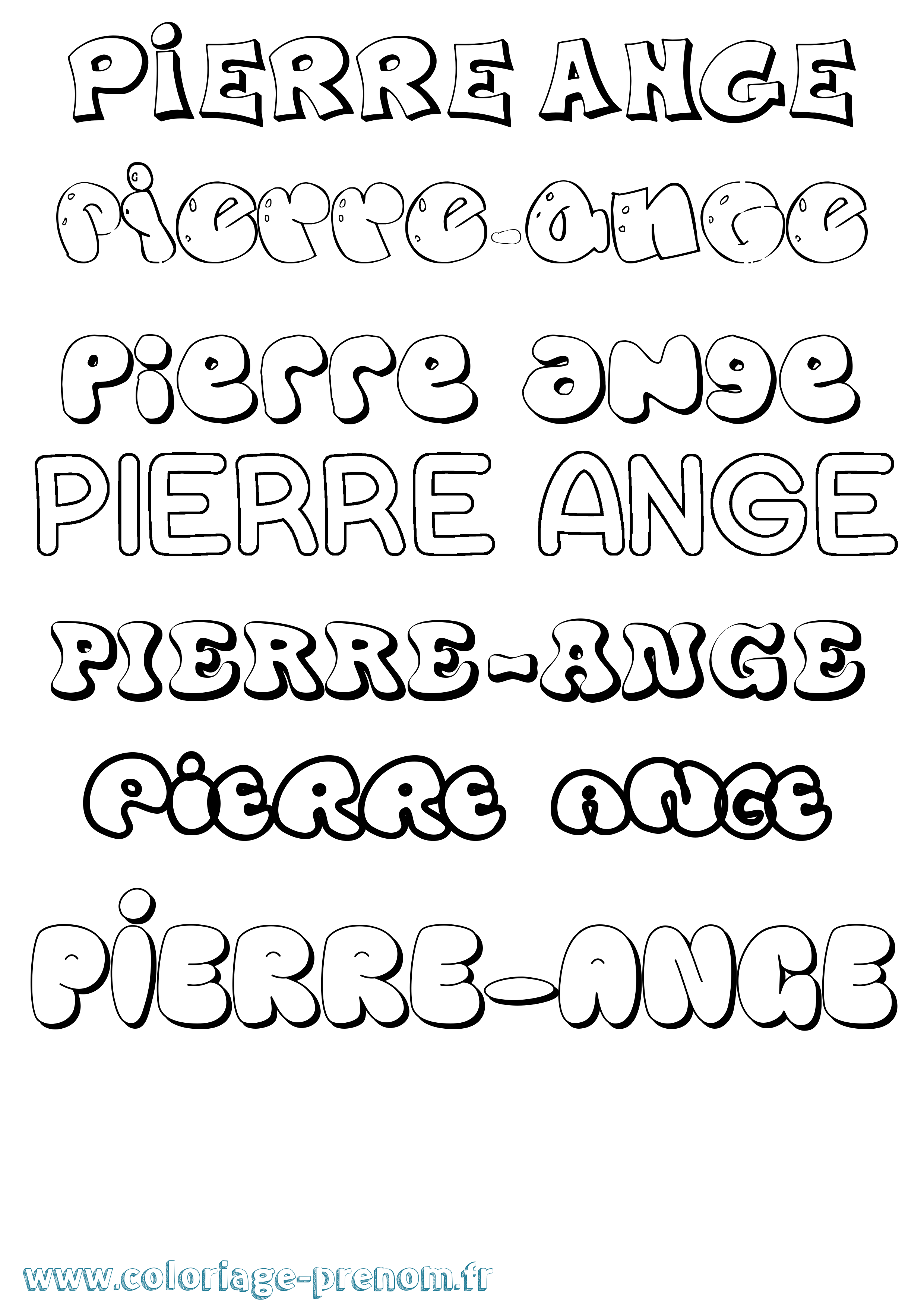 Coloriage Pierre-Ange Bubble Coloriage prénom Pierre-Ange Bubble