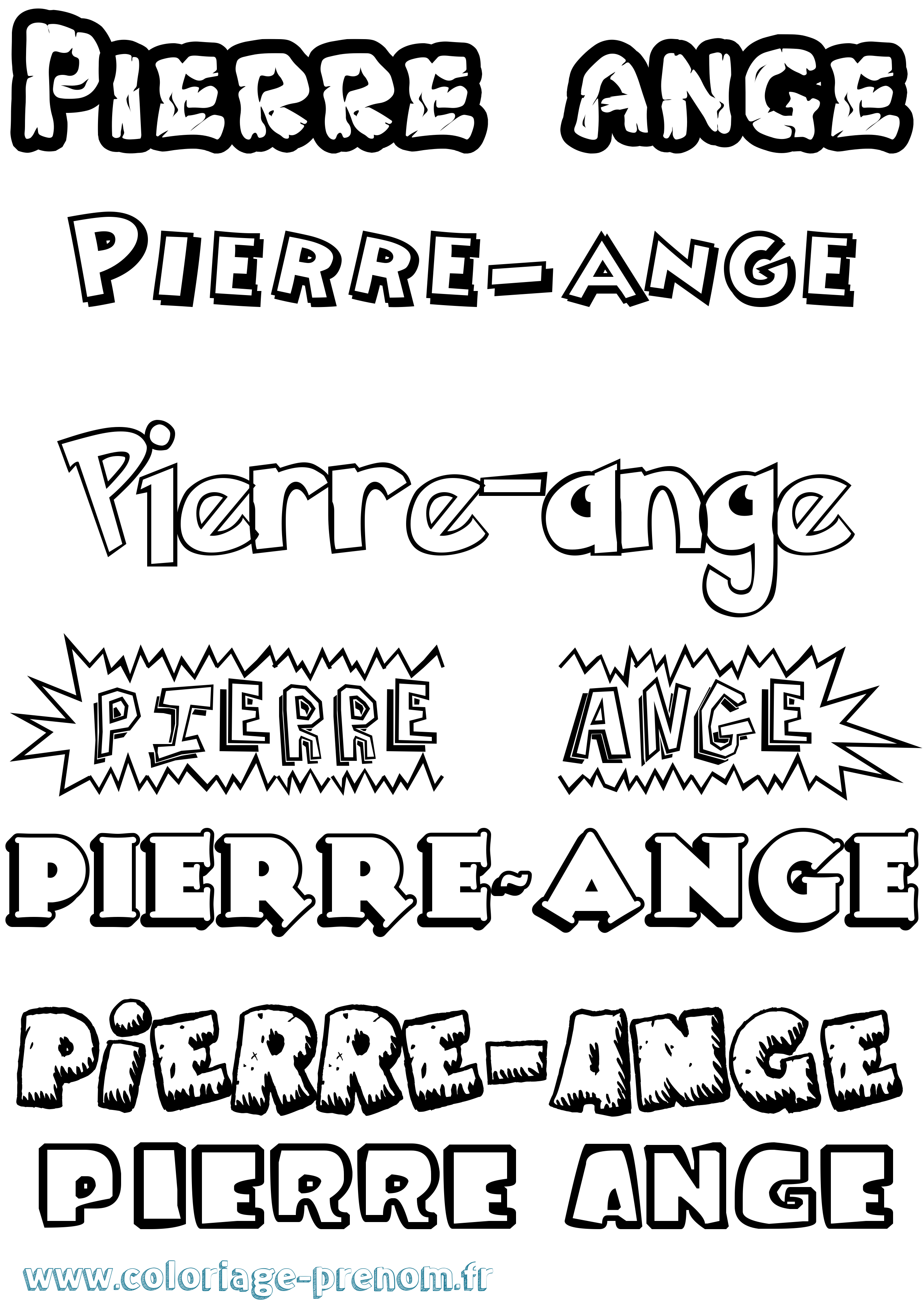 Coloriage Pierre-Ange Dessin Animé Coloriage prénom Pierre-Ange Dessin Animé